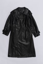 【プランク プロジェクト/PRANK PROJECT】の【UNISEX】ヴィーガンレザートレンチコート / Synthetic Leather Trench Coat BLK(ブラック)|ID:prp329100003541834