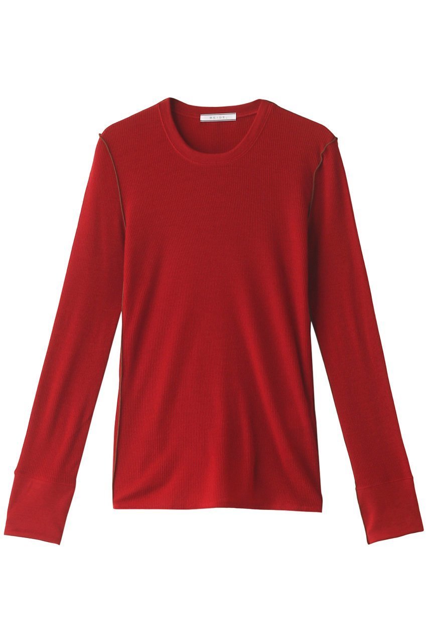 【ベイジ,/BEIGE,】のFORD (フォード)/クルーネックニット インテリア・キッズ・メンズ・レディースファッション・服の通販 founy(ファニー) 　ファッション　Fashion　レディースファッション　Fashion for Women　トップス・カットソー　Cut & Sew Tops　ニット　Knit Tops & Sweaters　カジュアルプルオーバー・ニットトップス　Pullovers & Knit Tops / Casual Pullovers　インナー　Innerwear　シンプル　Simple, Minimal　レッド×ダークキャメル|ID: prp329100003541866 ipo3291000000035656339