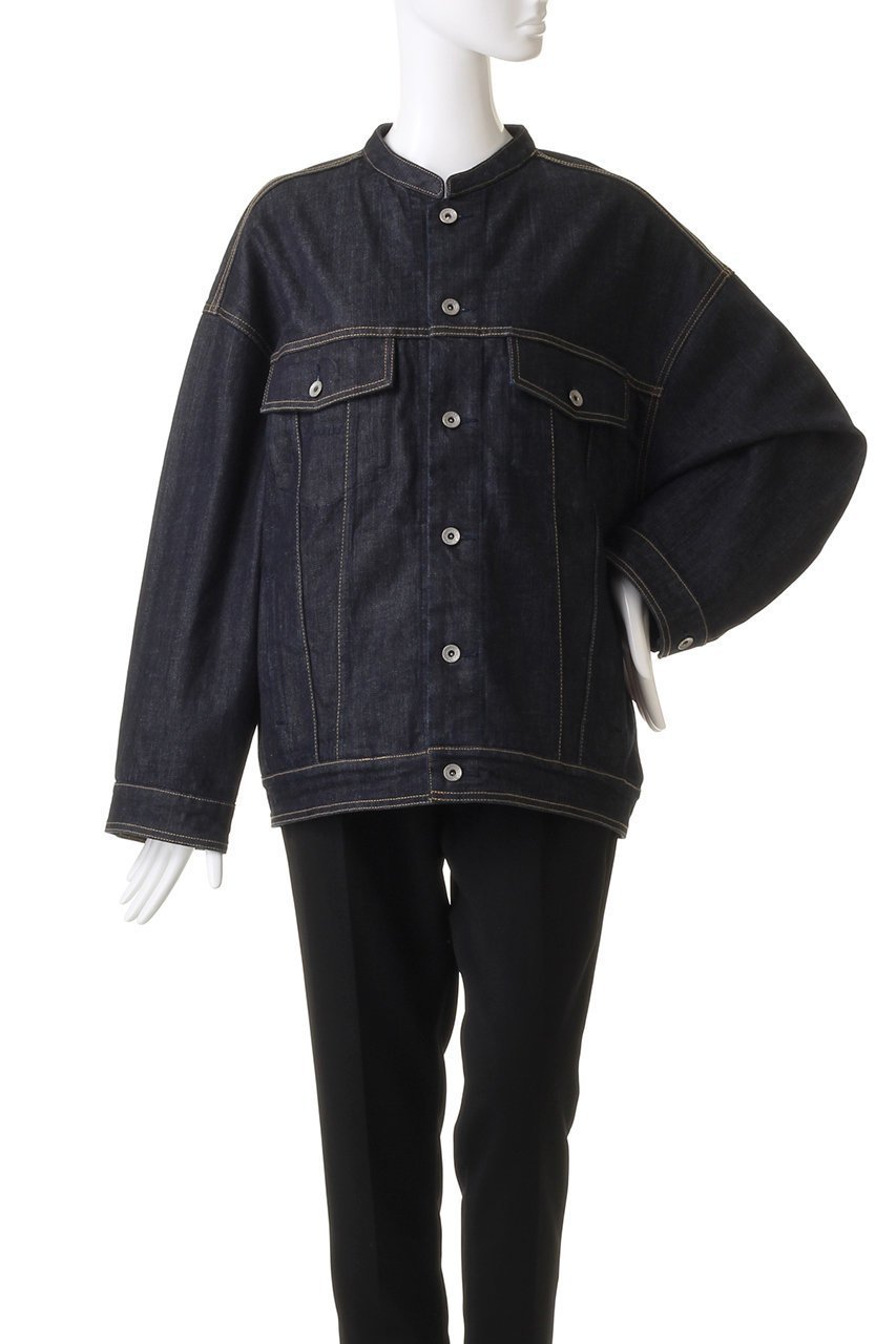 【ヤヌーク/YANUK】のバンドカラージーンジャケット 人気、トレンドファッション・服の通販 founy(ファニー) 　ファッション　Fashion　レディースファッション　Fashion for Women　アウター　Coat / Outerwear Collection　レディースジャケット・軽アウター　Jackets　インナー　Innerwear　ジャケット　Jacket, Outerwear　ハイネック　High Neck, Mock Neck　ビッグ　Big, Oversized　メンズ　Men's, Menswear　other-2|ID: prp329100003541877 ipo3291000000035721400