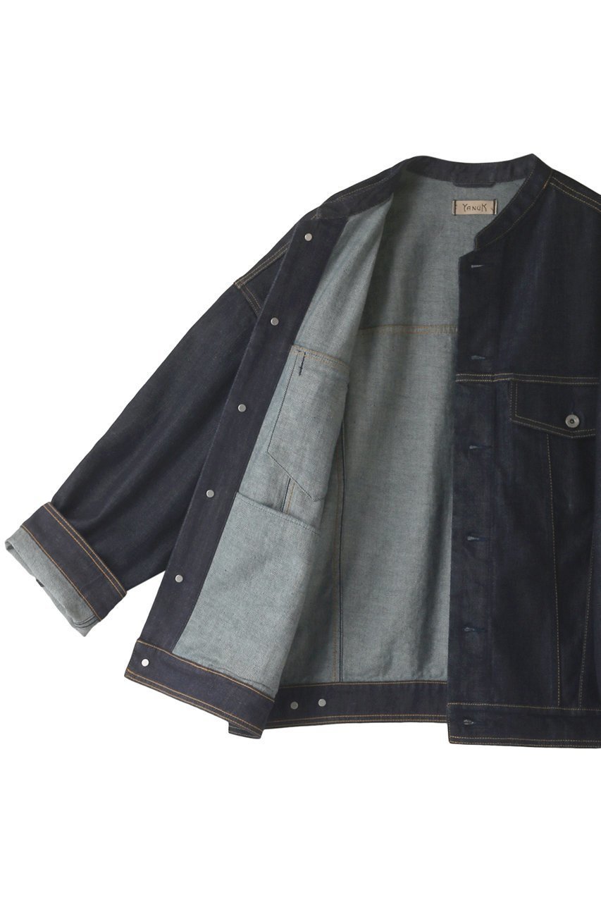 【ヤヌーク/YANUK】のバンドカラージーンジャケット 人気、トレンドファッション・服の通販 founy(ファニー) 　ファッション　Fashion　レディースファッション　Fashion for Women　アウター　Coat / Outerwear Collection　レディースジャケット・軽アウター　Jackets　インナー　Innerwear　ジャケット　Jacket, Outerwear　ハイネック　High Neck, Mock Neck　ビッグ　Big, Oversized　メンズ　Men's, Menswear　other-6|ID: prp329100003541877 ipo3291000000035721404