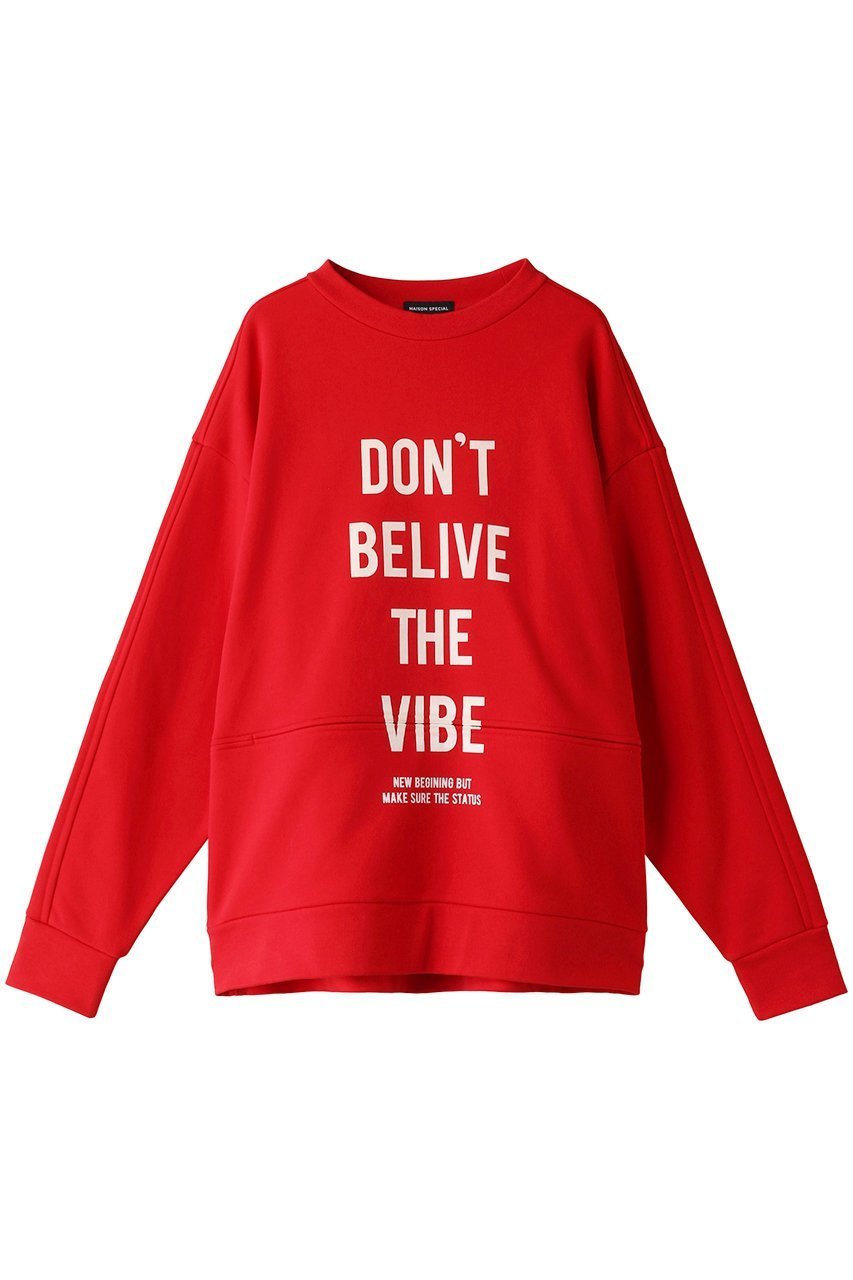 【メゾンスペシャル/MAISON SPECIAL】の2WAYバイブクルーネックスウェット インテリア・キッズ・メンズ・レディースファッション・服の通販 founy(ファニー) 　ファッション　Fashion　レディースファッション　Fashion for Women　トップス・カットソー　Cut & Sew Tops　シャツ・ブラウス・オフィスカジュアル　Elegant Blouses & Button-Ups　レディースパーカー・カジュアルフーディー　Casual Hoodies & Sweatshirts　ロングTシャツ・Tシャツ　Longline T-Shirts & Tees　スウェット・クルーネックトップス　Sweatshirts & Crewnecks / Relaxed Fit Sweat Tops　カットソー・ベーシックTシャツ　Cut-and-Sewn Tops / Stretch Tees & Basics　おすすめ　Recommended / Our Picks　アシンメトリー　Asymmetrical Style　インナー　Innerwear　スウェット / スエット　Sweatshirt, Sweatwear　スパンコール　Sequins, Sequin Embellishment　RED(レッド)|ID: prp329100003545390 ipo3291000000036668260