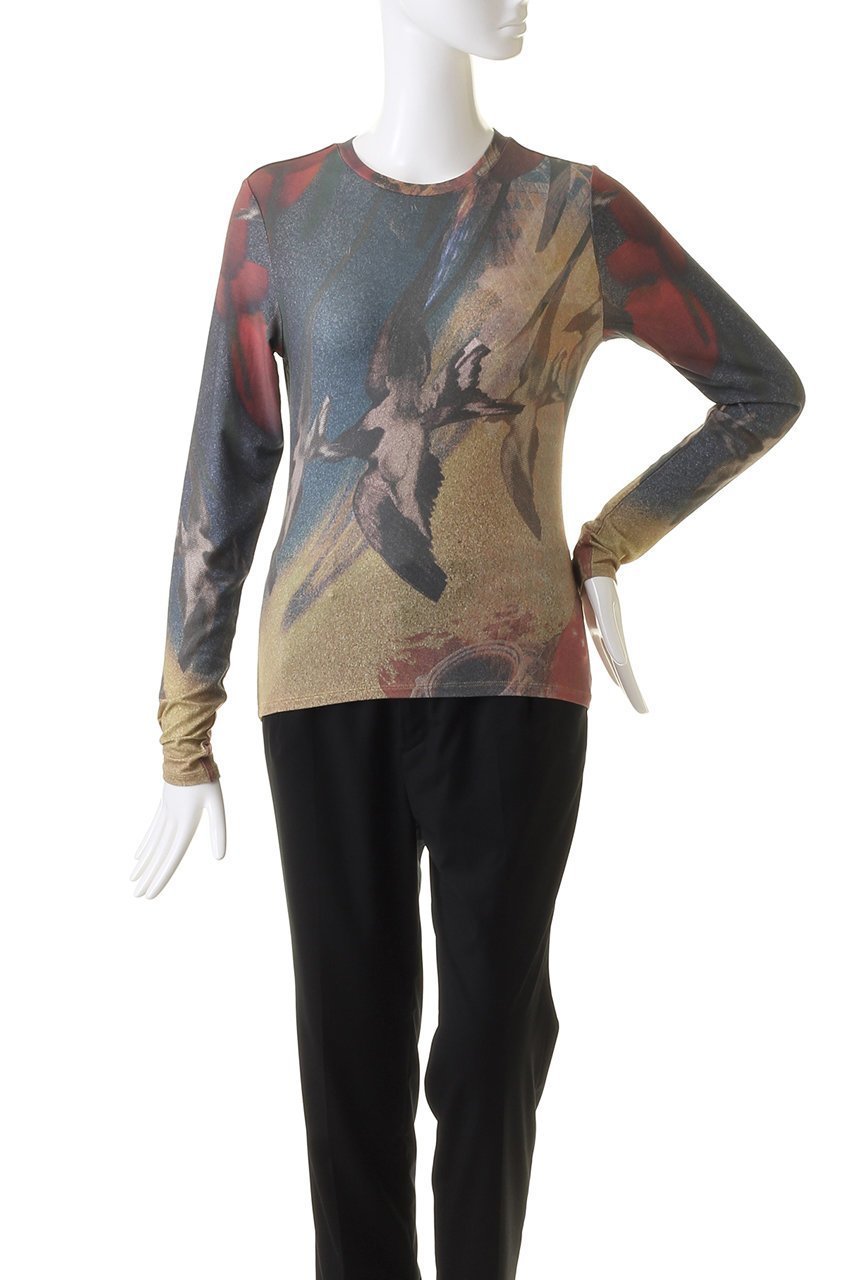 【メゾンスペシャル/MAISON SPECIAL】のスワローイマジネーションプリントトップス 人気、トレンドファッション・服の通販 founy(ファニー) ファッション Fashion レディースファッション Fashion for Women トップス・カットソー Cut & Sew Tops シャツ・ブラウス・オフィスカジュアル Elegant Blouses & Button-Ups ロングTシャツ・Tシャツ Longline T-Shirts & Tees カットソー・ベーシックTシャツ Cut-and-Sewn Tops / Stretch Tees & Basics ウォーム Warm Fabric スリーブ Sleeve, Long Sleeve / Short Sleeve プリント Print, Printed Pattern ロング Long, Long-Length エレガント 上品 Elegant 秋 Autumn other-2|ID: prp329100003545392 ipo3291000000036794708