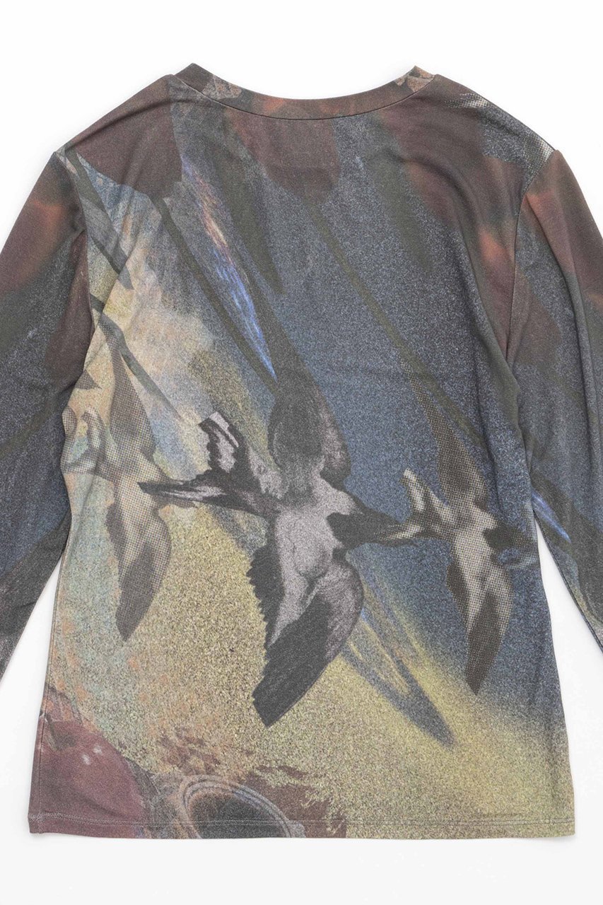 【メゾンスペシャル/MAISON SPECIAL】のスワローイマジネーションプリントトップス 人気、トレンドファッション・服の通販 founy(ファニー) ファッション Fashion レディースファッション Fashion for Women トップス・カットソー Cut & Sew Tops シャツ・ブラウス・オフィスカジュアル Elegant Blouses & Button-Ups ロングTシャツ・Tシャツ Longline T-Shirts & Tees カットソー・ベーシックTシャツ Cut-and-Sewn Tops / Stretch Tees & Basics ウォーム Warm Fabric スリーブ Sleeve, Long Sleeve / Short Sleeve プリント Print, Printed Pattern ロング Long, Long-Length エレガント 上品 Elegant 秋 Autumn other-7|ID: prp329100003545392 ipo3291000000036794713