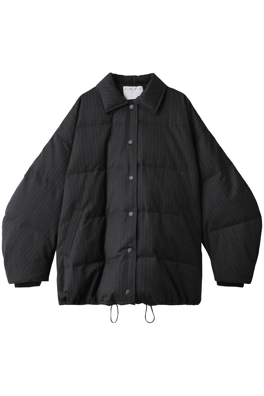【リムアーク/RIM.ARK】のCoverall stripe down CT/コート インテリア・キッズ・メンズ・レディースファッション・服の通販 founy(ファニー) 　ファッション　Fashion　レディースファッション　Fashion for Women　アウター　Coat / Outerwear Collection　コート・ロングコート・ピーコート　Long Coats, Peacoats & More　ストライプ　Stripe, Striped Pattern　ダウン　Down, Puffer　マニッシュ　Mannish, Boyish　グレー|ID: prp329100003546404 ipo3291000000036222447
