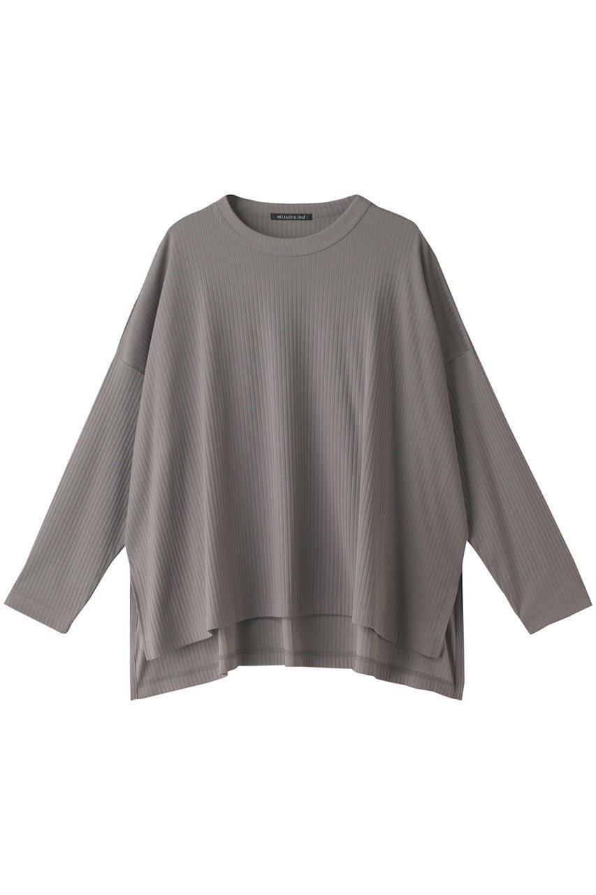 【ミズイロ インド/mizuiro ind】のcrew neck wide T Tシャツ インテリア・キッズ・メンズ・レディースファッション・服の通販 founy(ファニー) 　ファッション　Fashion　レディースファッション　WOMEN　トップス・カットソー　Tops/Tshirt　シャツ/ブラウス　Shirts/Blouses　ロング / Tシャツ　T-Shirts　カットソー　Cut and Sewn　シンプル　Simple　ストライプ　Stripe　スリット　Slit　スリーブ　Sleeve　ロング　Long　長袖　Long Sleeve　l.gray|ID: prp329100003547463 ipo3291000000028403970