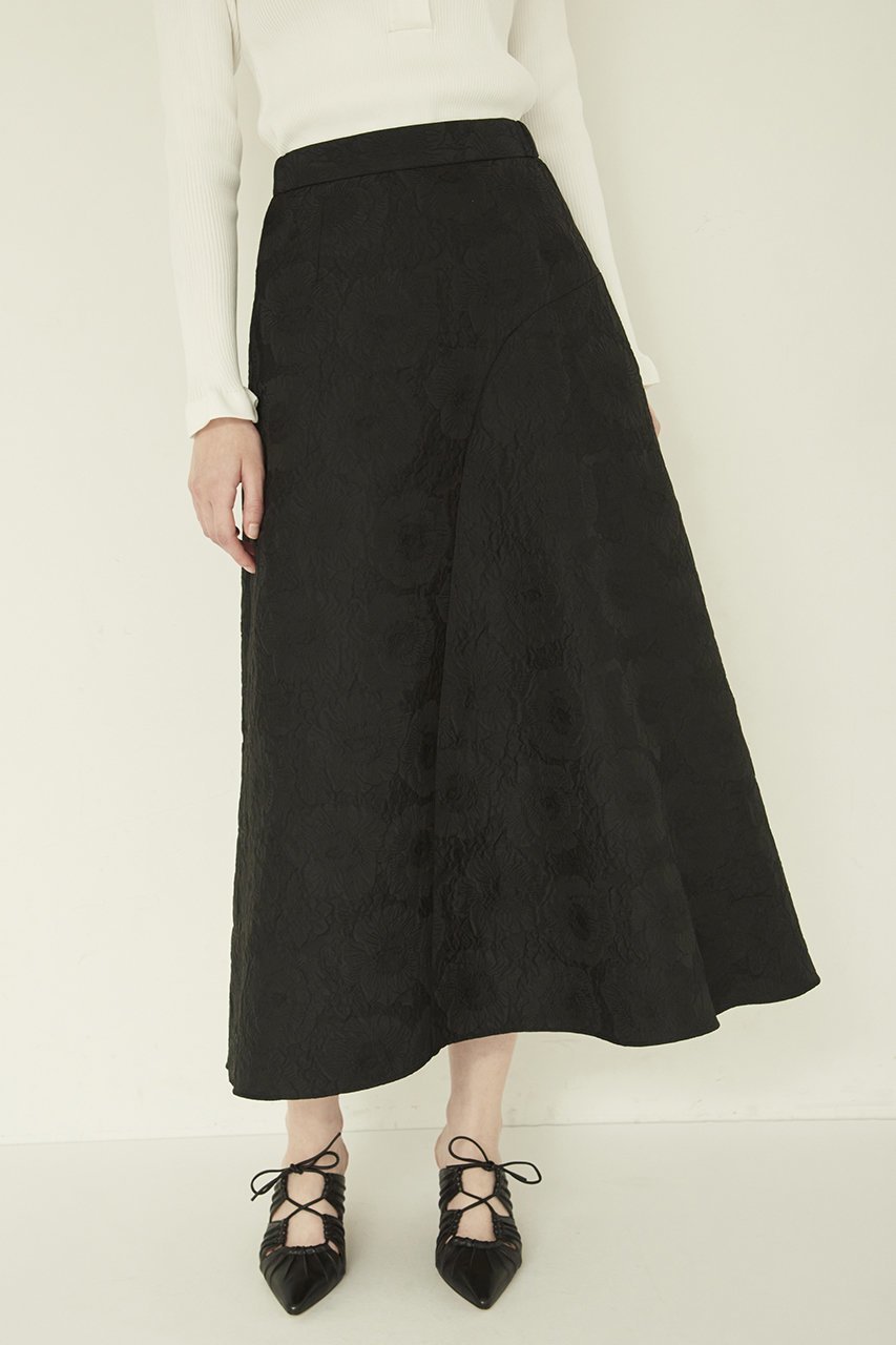 【エムダブリュー/MW】のジャガード ボリュームフレア スカート 人気、トレンドファッション・服の通販 founy(ファニー) 　ファッション　Fashion　レディースファッション　Fashion for Women　スカート　Skirts　Aライン・フレアスカート　A-Line & Flared Skirts　ロングスカート　Long Skirts / Maxi & Midi Skirts　シンプル　Simple, Minimal　ジャカード／ジャガード　Jacquard, Woven Pattern　フレア　Flare, Flared　ロング　Long, Long-Length　人気　Popular, Best Seller　other-8|ID: prp329100003549375 ipo3291000000032910538