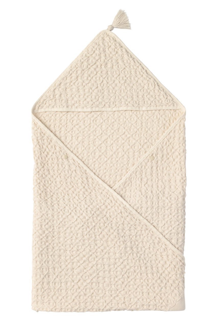 【マールマール/MARLMARL / KIDS】の【Baby&Kids】オーガニックフード付きタオル hooded towel インテリア・キッズ・メンズ・レディースファッション・服の通販 founy(ファニー) 　ファッション　Fashion　キッズファッション　Fashion for Kids　ギフト プレゼント　Gift / Present　タオル　Towel, Bath Towel　タッセル　Tassel, Fringe　ベビー　Baby, Babywear　ポンチョ　Poncho, Cape Style　ロング　Long, Long-Length　ワッフル　Waffle, Waffle Knit　定番　Standard, Basic Item　ivory|ID: prp329100003549378 ipo3291000000032629187