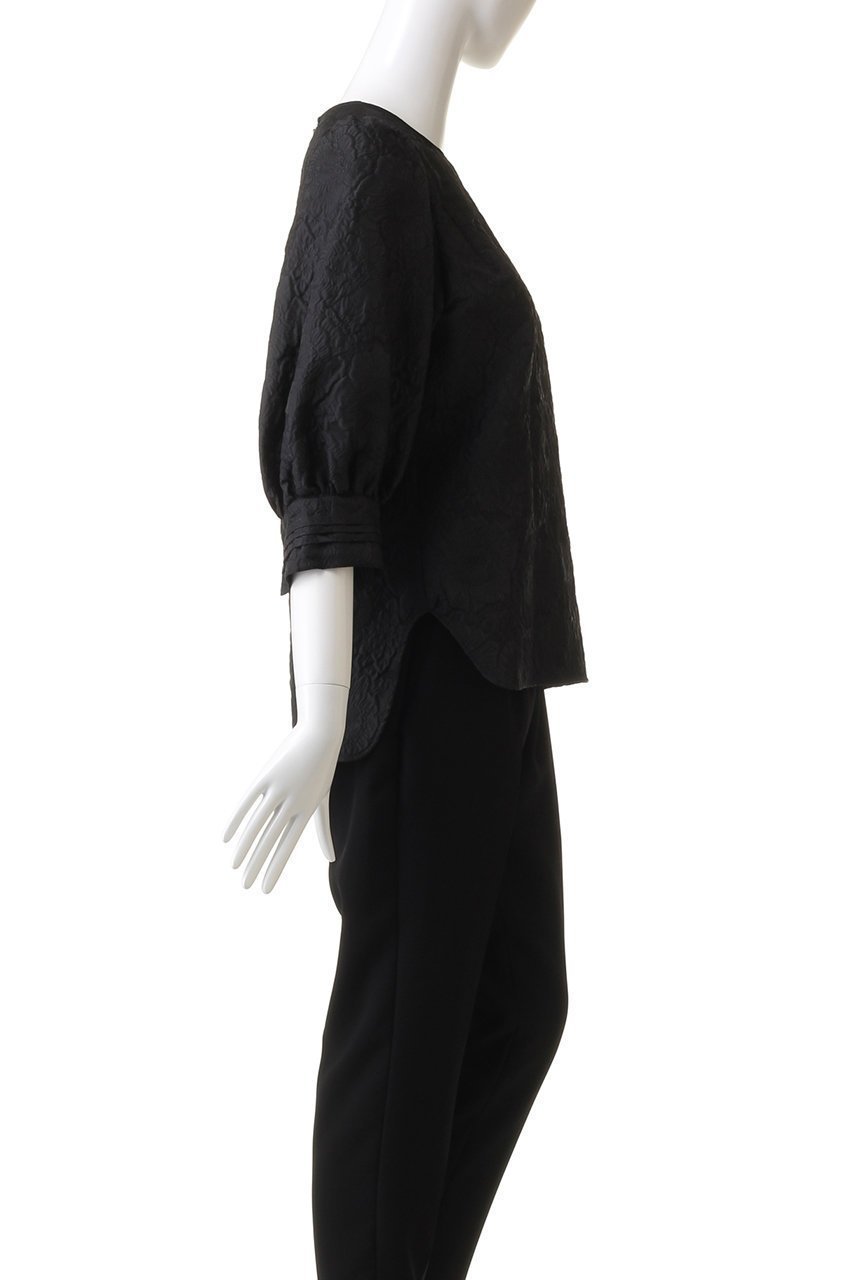 【エムダブリュー/MW】のジャガード タック ブラウス 人気、トレンドファッション・服の通販 founy(ファニー) 　ファッション　Fashion　レディースファッション　Fashion for Women　トップス・カットソー　Cut & Sew Tops　シャツ・ブラウス・オフィスカジュアル　Elegant Blouses & Button-Ups　カフス　Cuff Design　ショート　Short, Short Length　シンプル　Simple, Minimal　ジャカード／ジャガード　Jacquard, Woven Pattern　スリーブ　Sleeve, Long Sleeve / Short Sleeve　フラワー　Flower, Floral　ワンポイント　One Point, Statement Accent　other-3|ID: prp329100003551080 ipo3291000000032876676