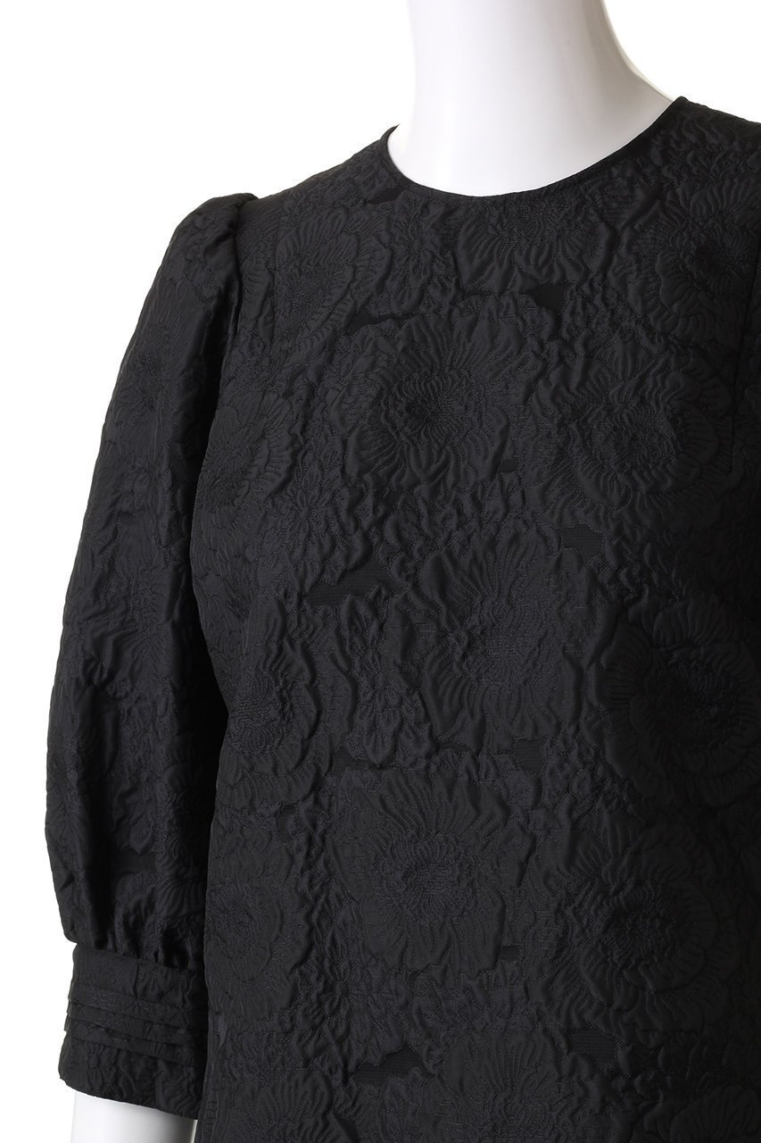 【エムダブリュー/MW】のジャガード タック ブラウス 人気、トレンドファッション・服の通販 founy(ファニー) 　ファッション　Fashion　レディースファッション　Fashion for Women　トップス・カットソー　Cut & Sew Tops　シャツ・ブラウス・オフィスカジュアル　Elegant Blouses & Button-Ups　カフス　Cuff Design　ショート　Short, Short Length　シンプル　Simple, Minimal　ジャカード／ジャガード　Jacquard, Woven Pattern　スリーブ　Sleeve, Long Sleeve / Short Sleeve　フラワー　Flower, Floral　ワンポイント　One Point, Statement Accent　other-5|ID: prp329100003551080 ipo3291000000032876688