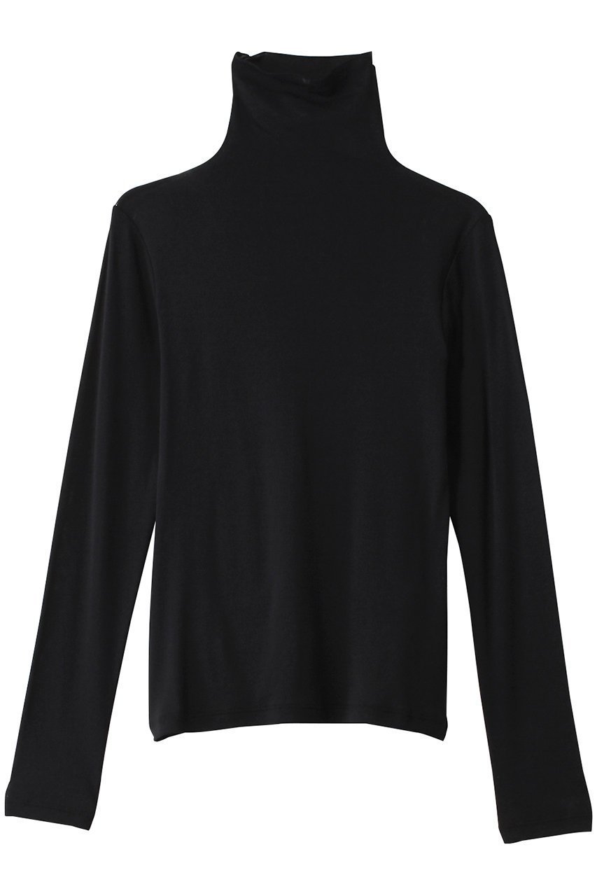 【スリー ドッツ/three dots】のスマイルストレッチジャージータートルネック インテリア・キッズ・メンズ・レディースファッション・服の通販 founy(ファニー) 　ファッション　Fashion　レディースファッション　Fashion for Women　トップス・カットソー　Cut & Sew Tops　シャツ・ブラウス・オフィスカジュアル　Elegant Blouses & Button-Ups　ロングTシャツ・Tシャツ　Longline T-Shirts & Tees　カットソー・ベーシックTシャツ　Cut-and-Sewn Tops / Stretch Tees & Basics　タートルネック・ハイネックトップス　Turtlenecks & High-Neck Tops　スリーブ　Sleeve, Long Sleeve / Short Sleeve　タートルネック　Turtleneck, High Neck　フィット　Fit, Slim Fit　ベーシック　Basic, Essential　ロング　Long, Long-Length　A/W・秋冬　Autumn/Winter　ブラック|ID: prp329100003551091 ipo3291000000032891660