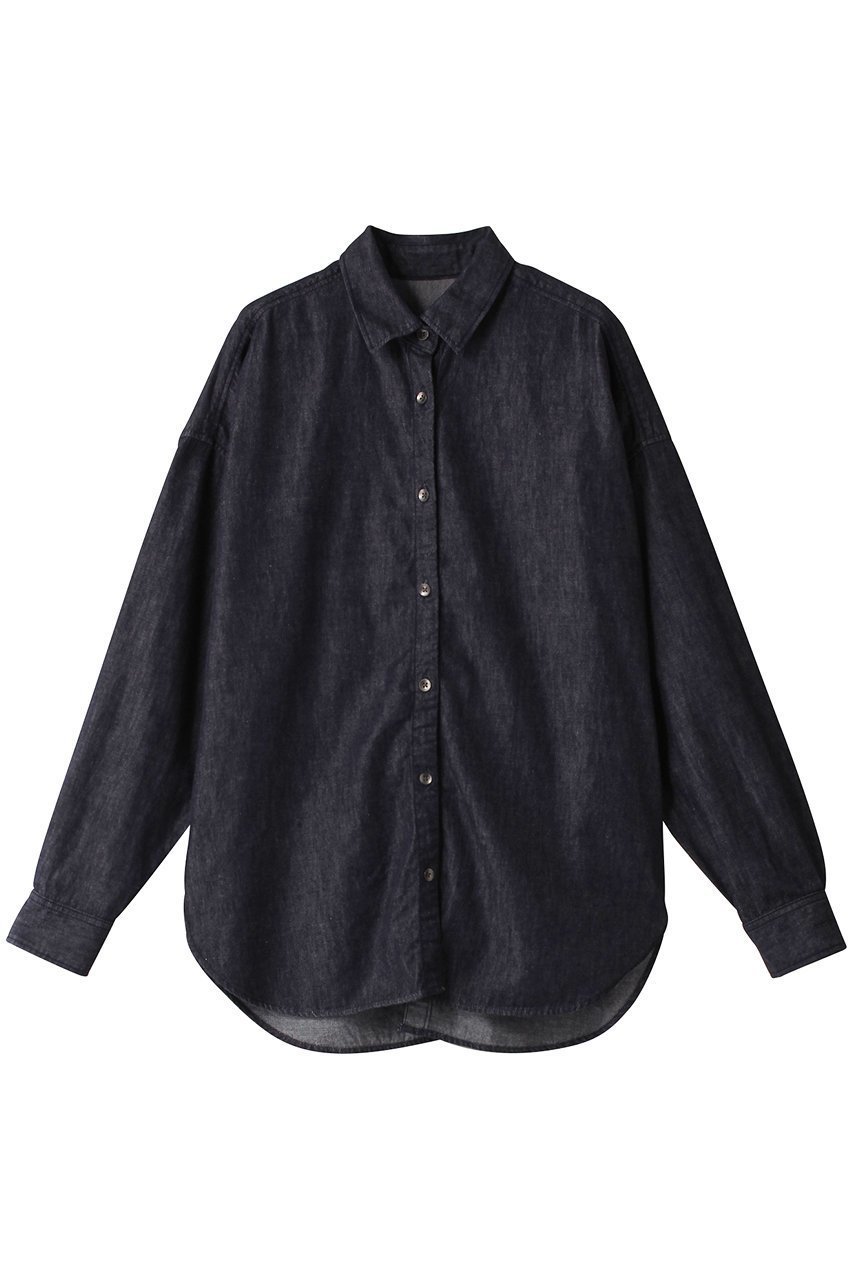 【ヤヌーク/YANUK】のバックボタン シャツ インテリア・キッズ・メンズ・レディースファッション・服の通販 founy(ファウニー) 　ファッション　Fashion　レディースファッション　Fashion for Women　トップス・カットソー　Cut & Sew Tops　シャツ・ブラウス・オフィスカジュアル　Elegant Blouses & Button-Ups　バッグ　Bags　シンプル　Simple, Minimal　スリット　Slit, Slit Detail　スリーブ　Sleeve, Long Sleeve / Short Sleeve　デニム　Denim, Jeans Material　バランス　Balance, Style Balance　ロング　Long, Long-Length　インディゴ パーマネント|ID: prp329100003552951 ipo3291000000036725791