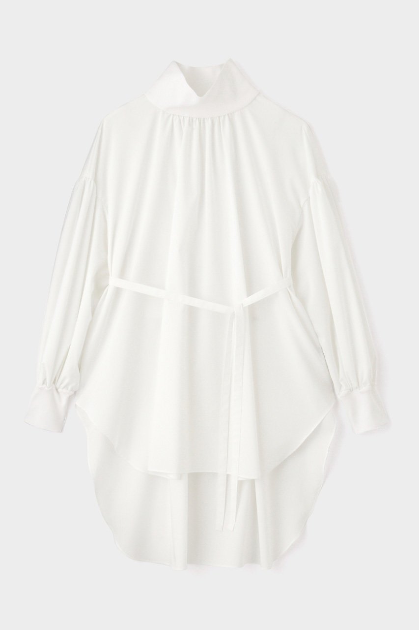 【ル フィル/LE PHIL】のリブニットギャザーブラウス 人気、トレンドファッション・服の通販 founy(ファニー) 　ファッション　Fashion　レディースファッション　WOMEN　トップス・カットソー　Tops/Tshirt　ニット　Knit Tops　シャツ/ブラウス　Shirts/Blouses　ギャザー　Gather　スタンド　Stand　スポーティ　Sporty　スリーブ　Sleeve　リブニット　Rib Knit　ロング　Long　 other-1|ID: prp329100003552959 ipo3291000000030865930