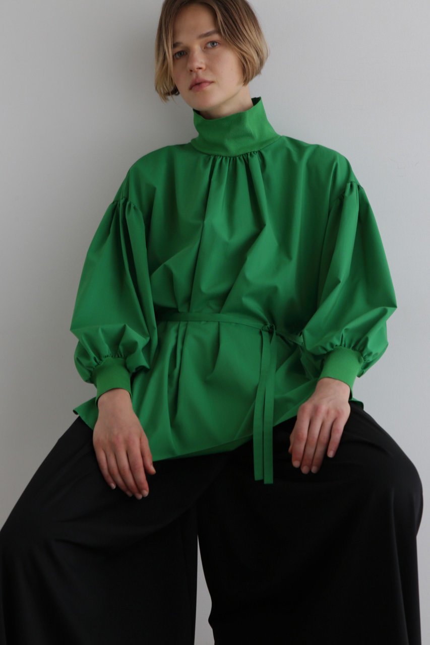 【ル フィル/LE PHIL】のリブニットギャザーブラウス 人気、トレンドファッション・服の通販 founy(ファニー) 　ファッション　Fashion　レディースファッション　WOMEN　トップス・カットソー　Tops/Tshirt　ニット　Knit Tops　シャツ/ブラウス　Shirts/Blouses　ギャザー　Gather　スタンド　Stand　スポーティ　Sporty　スリーブ　Sleeve　リブニット　Rib Knit　ロング　Long　other-3|ID: prp329100003552959 ipo3291000000031243406
