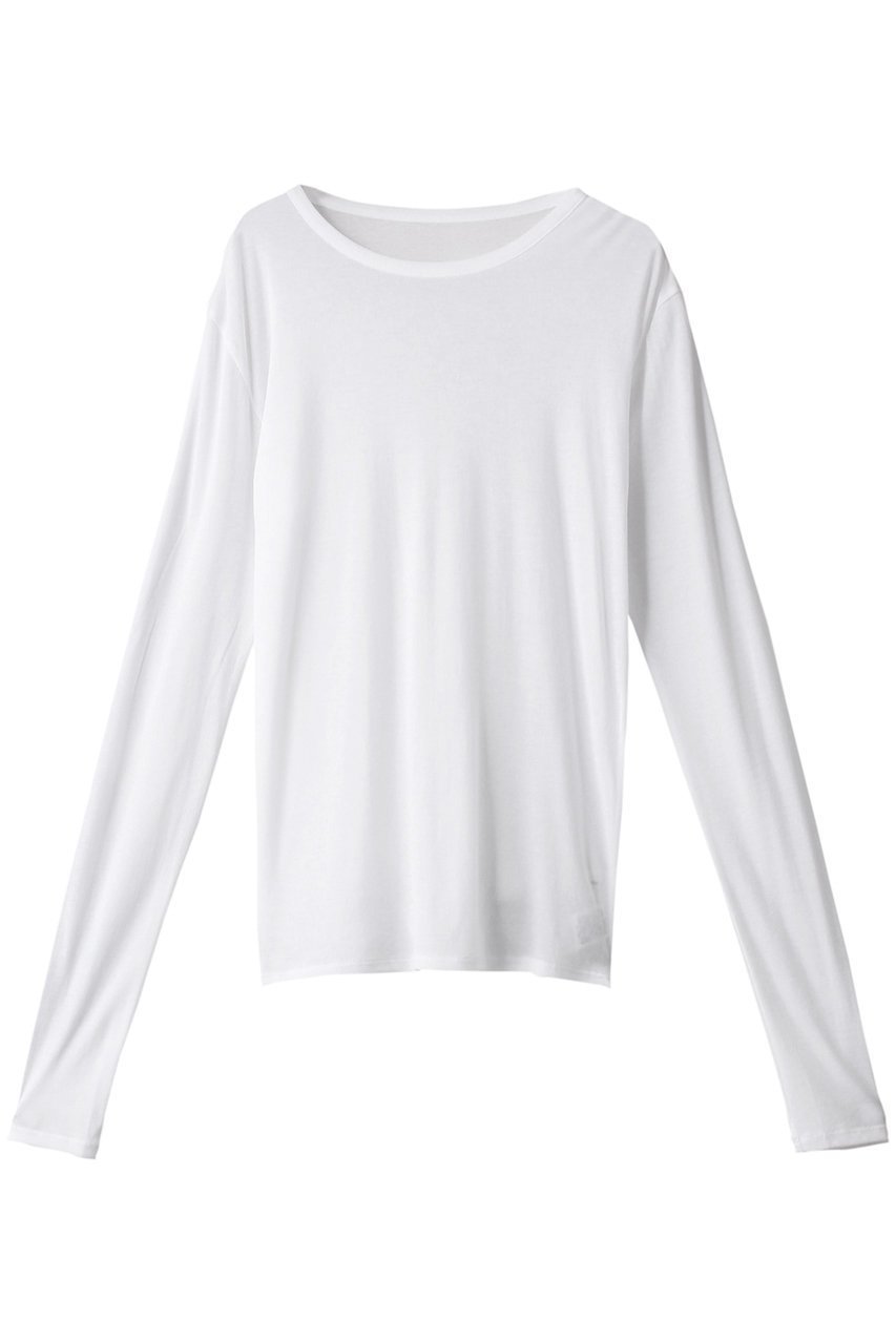 【ガリャルダガランテ/GALLARDAGALANTE】の【La nature linge】NEWロングスリーブTシャツ インテリア・キッズ・メンズ・レディースファッション・服の通販 founy(ファニー) 　ファッション　Fashion　レディースファッション　Fashion for Women　トップス・カットソー　Cut & Sew Tops　シャツ・ブラウス・オフィスカジュアル　Elegant Blouses & Button-Ups　ロングTシャツ・Tシャツ　Longline T-Shirts & Tees　カットソー・ベーシックTシャツ　Cut-and-Sewn Tops / Stretch Tees & Basics　インナー　Innerwear　カーディガン　Cardigan, Knitwear　シアー　Sheer, See-Through　ジャケット　Jacket, Outerwear　スリーブ　Sleeve, Long Sleeve / Short Sleeve　ロング　Long, Long-Length　定番　Standard, Basic Item　ホワイト|ID: prp329100003552986 ipo3291000000032841610