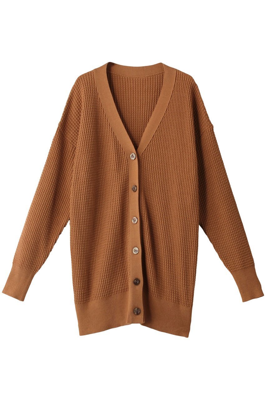 【ネテネ/NETENE】のパフィーニットリラックスカーディガン インテリア・キッズ・メンズ・レディースファッション・服の通販 founy(ファニー) 　ファッション　Fashion　レディースファッション　Fashion for Women　トップス・カットソー　Cut & Sew Tops　ニット　Knit Tops & Sweaters　カーディガン・羽織り　Layered Style Cardigans　カーディガン　Cardigan, Knitwear　スリーブ　Sleeve, Long Sleeve / Short Sleeve　ロング　Long, Long-Length　ワッフル　Waffle, Waffle Knit　定番　Standard, Basic Item　洗える　Machine Washable　アンバー|ID: prp329100003553022 ipo3291000000032953040