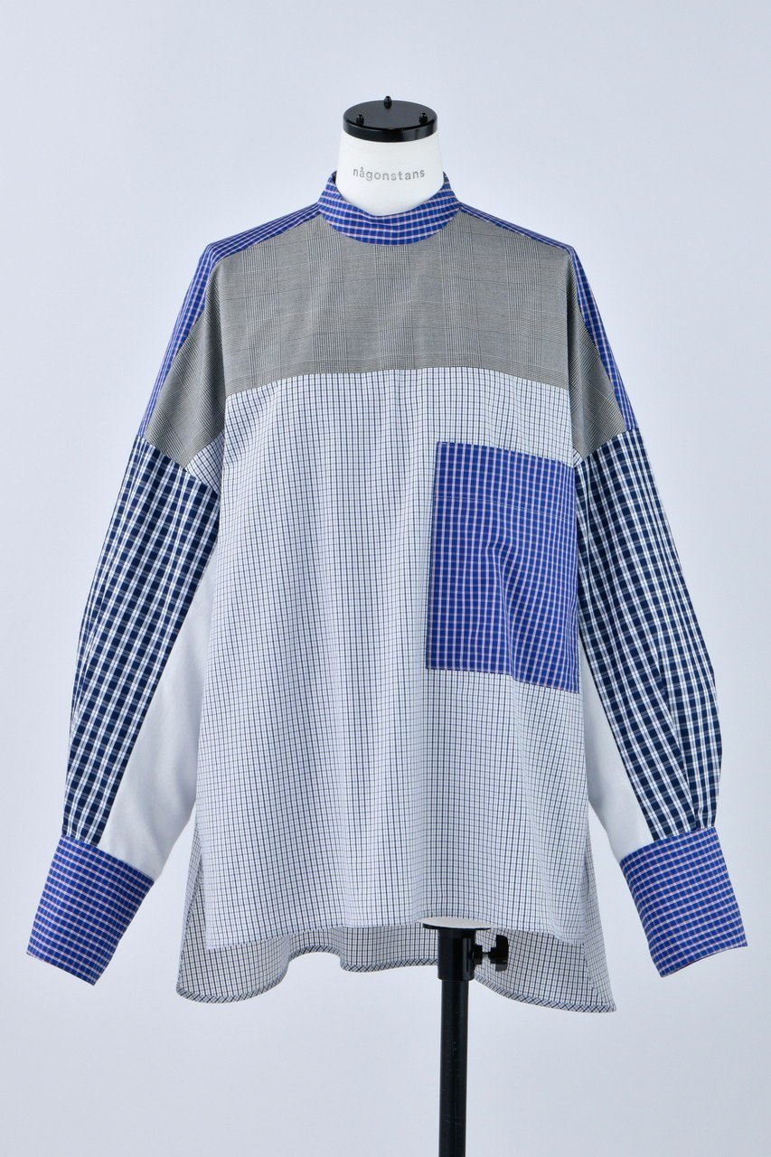 【ナゴンスタンス/nagonstans】のStripe スタンドMIX Fabric SH/シャツ 人気、トレンドファッション・服の通販 founy(ファニー) 　ファッション　Fashion　レディースファッション　WOMEN　トップス・カットソー　Tops/Tshirt　シャツ/ブラウス　Shirts/Blouses　おすすめ　Recommend　アシンメトリー　Asymmetry　スタンド　Stand　ストライプ　Stripe　スリーブ　Sleeve　ミックス　Mix　ルーズ　Loose　ロング　Long　冬　Winter　 other-1|ID: prp329100003553046 ipo3291000000023448526