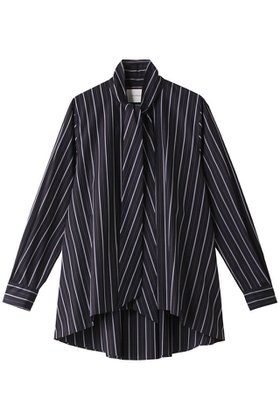 【ミディウミソリッド/MIDIUMISOLID】 bowtie shirt シャツ人気、トレンドファッション・服の通販 founy(ファニー) ファッション Fashion レディースファッション Fashion for Women トップス・カットソー Cut & Sew Tops シャツ・ブラウス・オフィスカジュアル Elegant Blouses & Button-Ups ストライプ Stripe, Striped Pattern スリーブ Sleeve, Long Sleeve / Short Sleeve パーティ Party, Party Style マニッシュ Mannish, Boyish ロング Long, Long-Length |ID:prp329100003557988