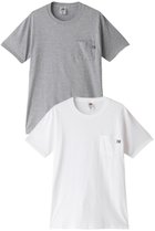 【パロットキャンバス/PARROTT CANVAS】の【FRUIT OF THE LOOM】フェイバリット ポケット Tシャツ(2PACK) オフホワイト×ミックスグレー|ID:prp329100003558078