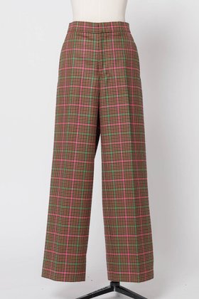 【デザイン ワークス/DESIGN WORKS】 チェックワイドパンツ人気、トレンドファッション・服の通販 founy(ファニー) ファッション Fashion レディースファッション WOMEN パンツ Pants おすすめ Recommend ストレート チェック ラッフル ワイド |ID:prp329100003558090