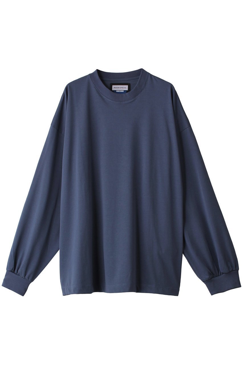 【メゾンスペシャル/MAISON SPECIAL】のサイロプレミアムプライムオーバーL/S インテリア・キッズ・メンズ・レディースファッション・服の通販 founy(ファニー) 　ファッション　Fashion　レディースファッション　WOMEN　トップス・カットソー　Tops/Tshirt　シャツ/ブラウス　Shirts/Blouses　ロング / Tシャツ　T-Shirts　カットソー　Cut and Sewn　シルク　Silk　シンプル　Simple　スリーブ　Sleeve　ドレープ　Drape　プレミアム　Premium　ロング　Long　エレガント 上品　Elegant　BLU(ブルー)|ID: prp329100003559619 ipo3291000000029975067