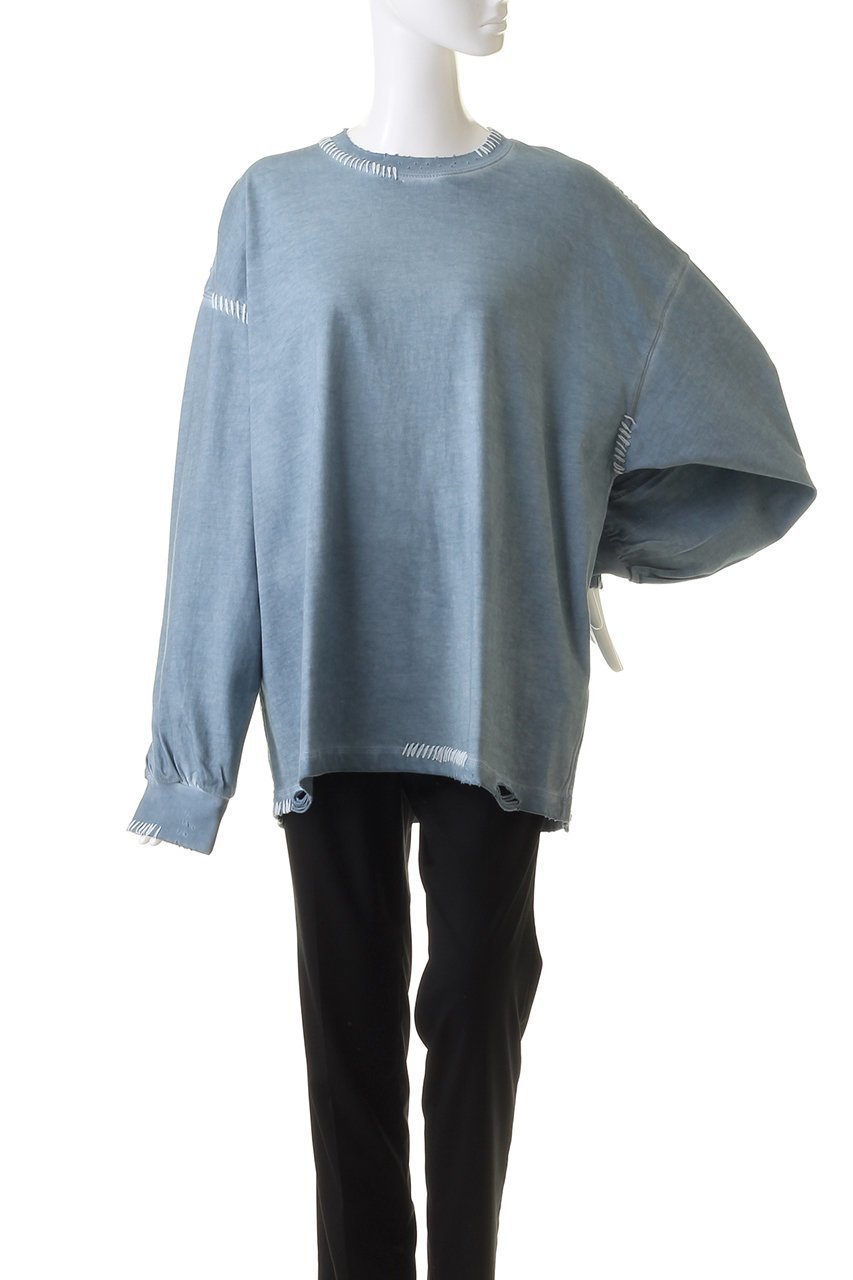 【メゾンスペシャル/MAISON SPECIAL】のオーバーダイエンブロイダリーダメージプライムオーバークルーL/S 人気、トレンドファッション・服の通販 founy(ファニー) 　ファッション　Fashion　レディースファッション　WOMEN　トップス・カットソー　Tops/Tshirt　シャツ/ブラウス　Shirts/Blouses　ロング / Tシャツ　T-Shirts　カットソー　Cut and Sewn　スリーブ　Sleeve　ダメージ　Damage　ブリーチ　Bleach　ランダム　Random　ロング　Long　other-2|ID: prp329100003559621 ipo3291000000031401111