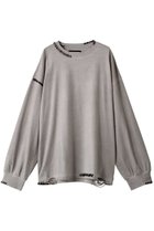 【メゾンスペシャル/MAISON SPECIAL】のオーバーダイエンブロイダリーダメージプライムオーバークルーL/S G.BGE(グレーベージュ)|ID: prp329100003559621 ipo3291000000035672874