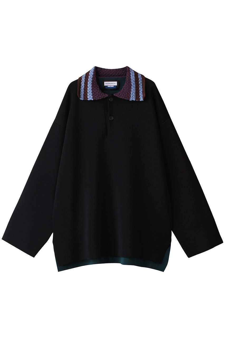 【メゾンスペシャル/MAISON SPECIAL】のプライムオーバーダブルフェイスクロシェカラーKNIT POLO 人気、トレンドファッション・服の通販 founy(ファニー) 　ファッション　Fashion　レディースファッション　WOMEN　トップス・カットソー　Tops/Tshirt　ニット　Knit Tops　プルオーバー　Pullover　A/W・秋冬　Aw・Autumn/Winter・Fw・Fall-Winter　クロシェ　Crochet　ショルダー　Shoulder　スポーティ　Sporty　ドロップ　Drop　モダン　Modern　 other-1|ID: prp329100003561725 ipo3291000000026727615