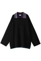 【メゾンスペシャル/MAISON SPECIAL】のプライムオーバーダブルフェイスクロシェカラーKNIT POLO BLK(ブラック)|ID:prp329100003561725