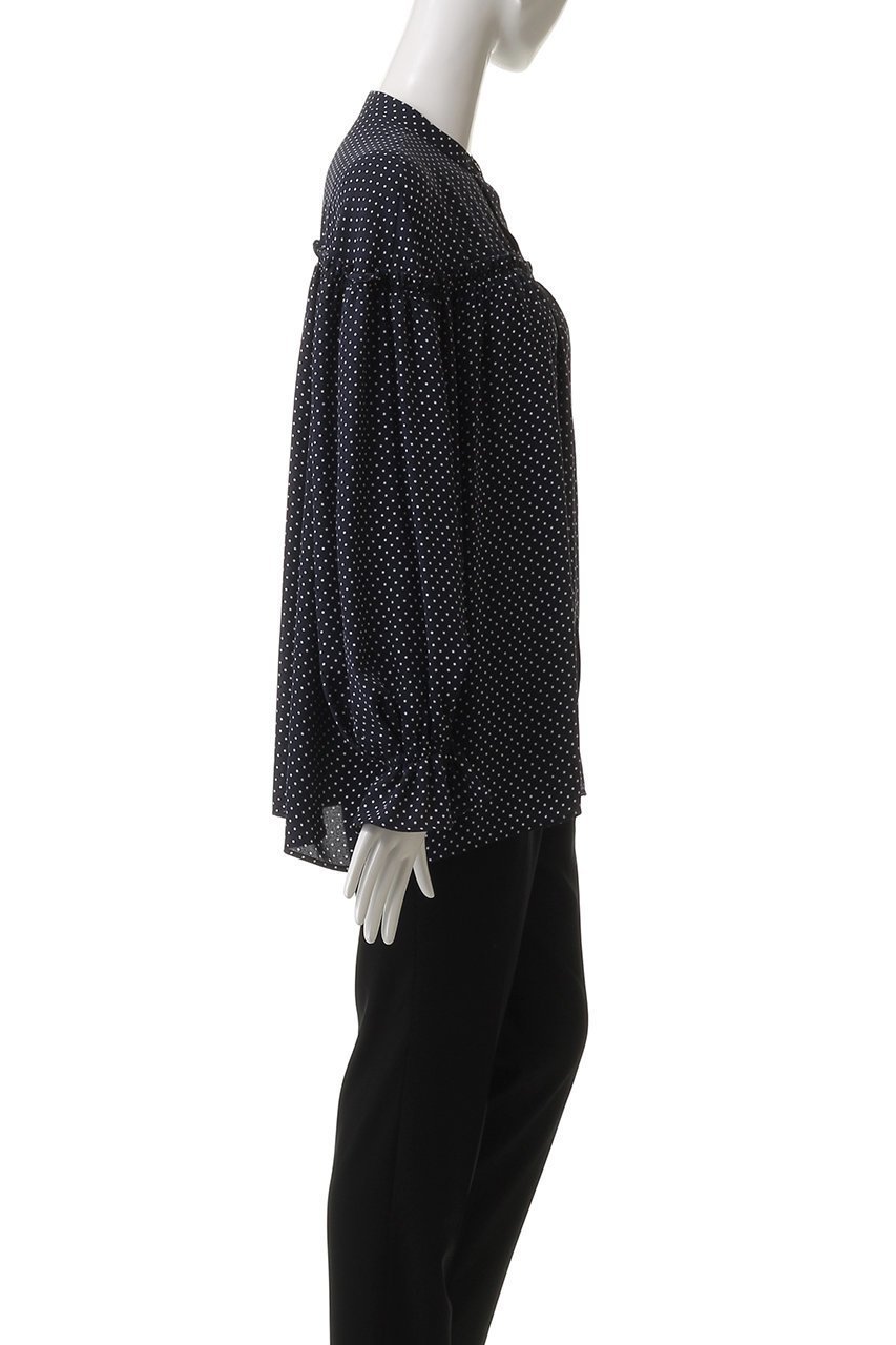 【デザイン ワークス/DESIGN WORKS】のドットプリントブラウス 人気、トレンドファッション・服の通販 founy(ファニー) 　ファッション　Fashion　レディースファッション　Fashion for Women　トップス・カットソー　Cut & Sew Tops　シャツ・ブラウス・オフィスカジュアル　Elegant Blouses & Button-Ups　ギャザー　Gathered, Ruffled　スリーブ　Sleeve, Long Sleeve / Short Sleeve　デニム　Denim, Jeans Material　ドット　Polka Dot, Dot Pattern　フェミニン　Feminine, Girly　プリント　Print, Printed Pattern　ロング　Long, Long-Length　other-3|ID: prp329100003561753 ipo3291000000034955049