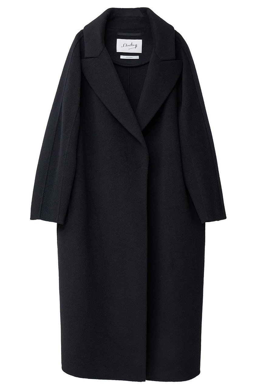 【マルティニーク/martinique】の【l heritage martinique】ウールカシミアリバーガウンコート インテリア・キッズ・メンズ・レディースファッション・服の通販 founy(ファニー) 　ファッション　Fashion　レディースファッション　Fashion for Women　アウター　Coat / Outerwear Collection　コート・ロングコート・ピーコート　Long Coats, Peacoats & More　おすすめ　Recommended / Our Picks　ガウン　Gown, Robe　クラシック　Classic, Timeless Style　フォルム　Silhouette, Form　リュクス　Luxury, Elegant, High-End, Chic　ロング　Long, Long-Length　冬　Winter / This Winter　定番　Standard, Basic Item　ブラック|ID: prp329100003561757 ipo3291000000036371025