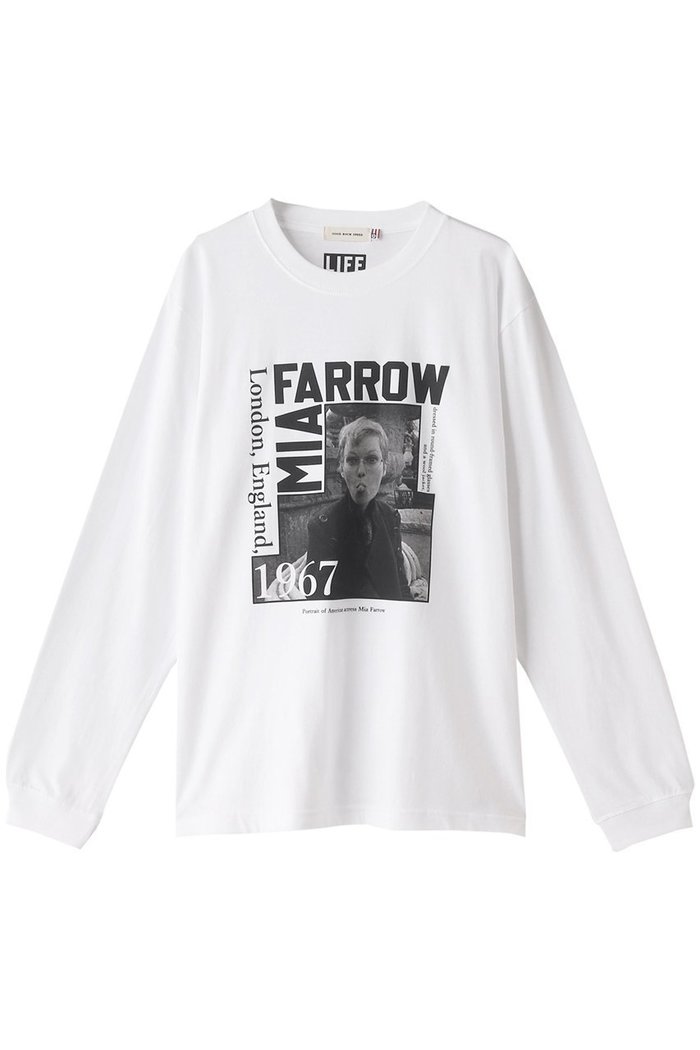 【エリオポール/heliopole】の【GOOD ROCK SPEED】LIFE MIA FARROW LSカットソー インテリア・キッズ・メンズ・レディースファッション・服の通販 founy(ファウニー) https://founy.com/ ファッション Fashion レディースファッション Fashion for Women トップス・カットソー Cut & Sew Tops シャツ・ブラウス・オフィスカジュアル Elegant Blouses & Button-Ups ロングTシャツ・Tシャツ Longline T-Shirts & Tees カットソー・ベーシックTシャツ Cut-and-Sewn Tops / Stretch Tees & Basics カットソー Cut and Sewn Top スリーブ Sleeve, Long Sleeve / Short Sleeve プリント Print, Printed Pattern モノトーン Monotone, Black and White ロング Long, Long-Length 長袖 Long Sleeve, Full Sleeve |ID: prp329100003563916 ipo3291000000036988573