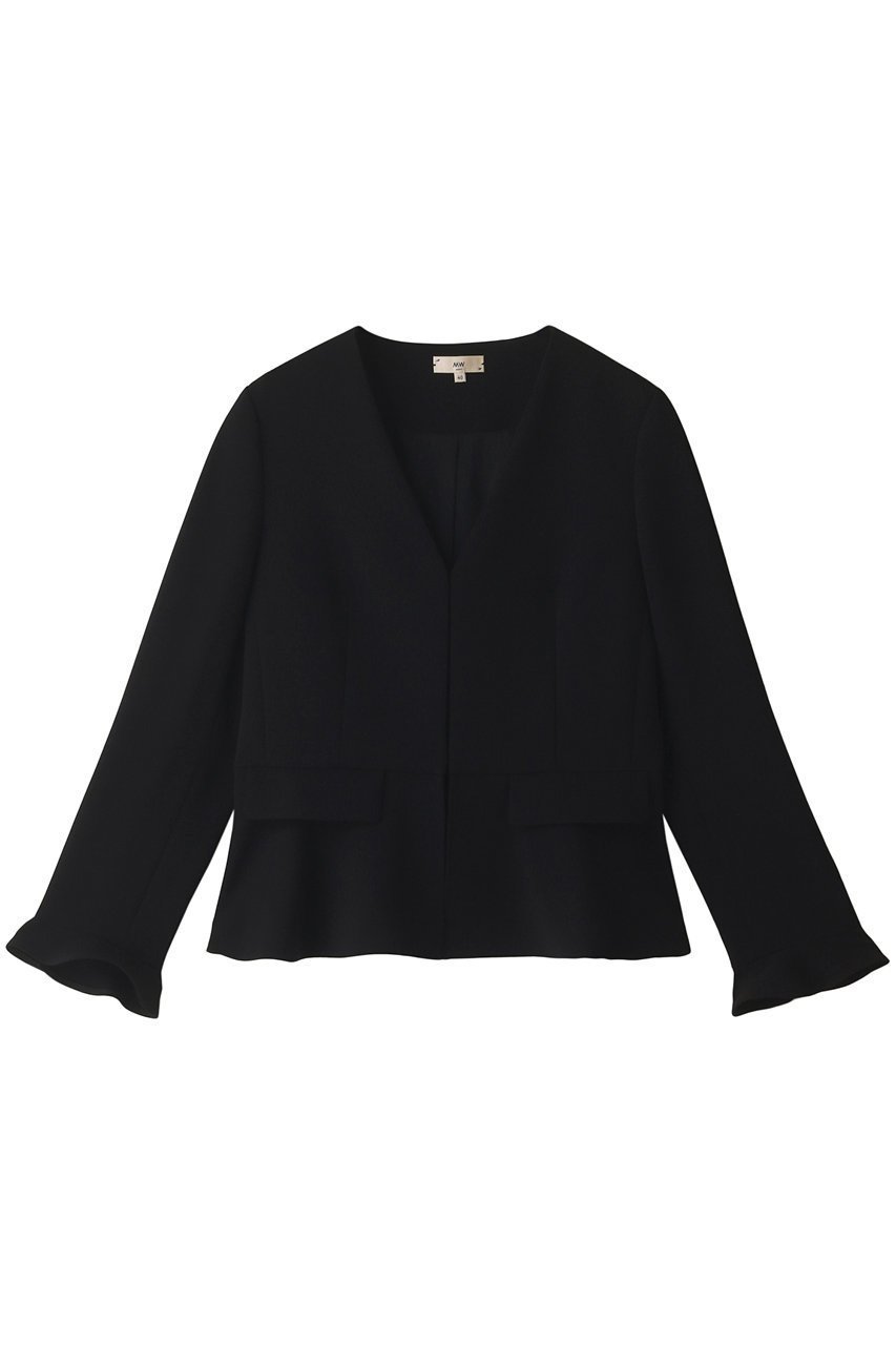 【エムダブリュー/MW】のトリアセテート Vネック ジャケット インテリア・キッズ・メンズ・レディースファッション・服の通販 founy(ファニー) 　ファッション　Fashion　レディースファッション　Fashion for Women　アウター　Coat / Outerwear Collection　レディースジャケット・軽アウター　Jackets　ジャケット　Jacket, Outerwear　フレア　Flare, Flared　ブラック|ID: prp329100003564019 ipo3291000000032912927