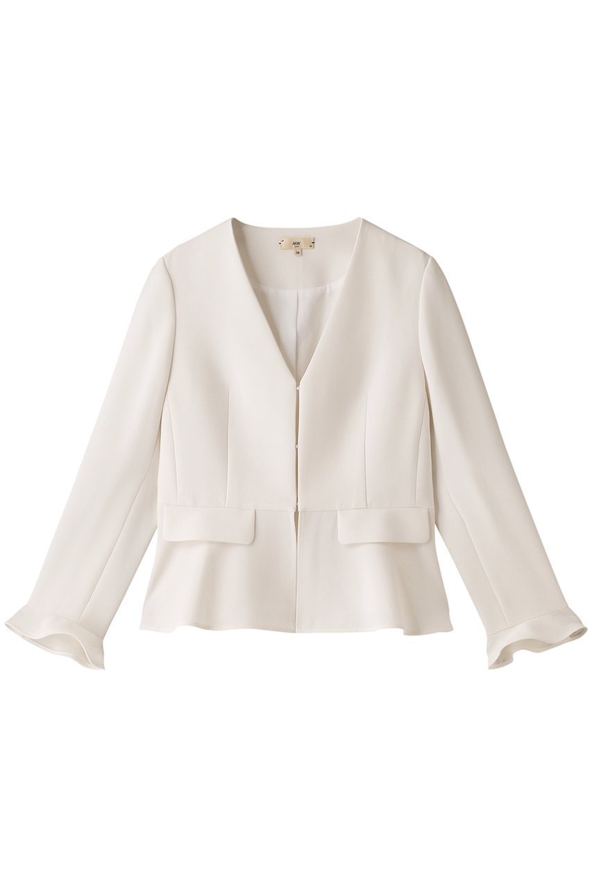 【エムダブリュー/MW】のトリアセテート Vネック ジャケット インテリア・キッズ・メンズ・レディースファッション・服の通販 founy(ファニー) 　ファッション　Fashion　レディースファッション　Fashion for Women　アウター　Coat / Outerwear Collection　レディースジャケット・軽アウター　Jackets　ジャケット　Jacket, Outerwear　フレア　Flare, Flared　ホワイト|ID: prp329100003564019 ipo3291000000036758629
