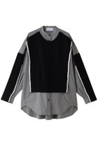 【ナゴンスタンス/nagonstans】のCombi SH/シャツ 人気、トレンドファッション・服の通販 founy(ファニー) ファッション Fashion レディースファッション Fashion for Women トップス・カットソー Cut & Sew Tops シャツ・ブラウス・オフィスカジュアル Elegant Blouses & Button-Ups オックス Oxford Fabric スリーブ Sleeve, Long Sleeve / Short Sleeve ロング Long, Long-Length thumbnail Black|ID: prp329100003624203 ipo3291000000036060177