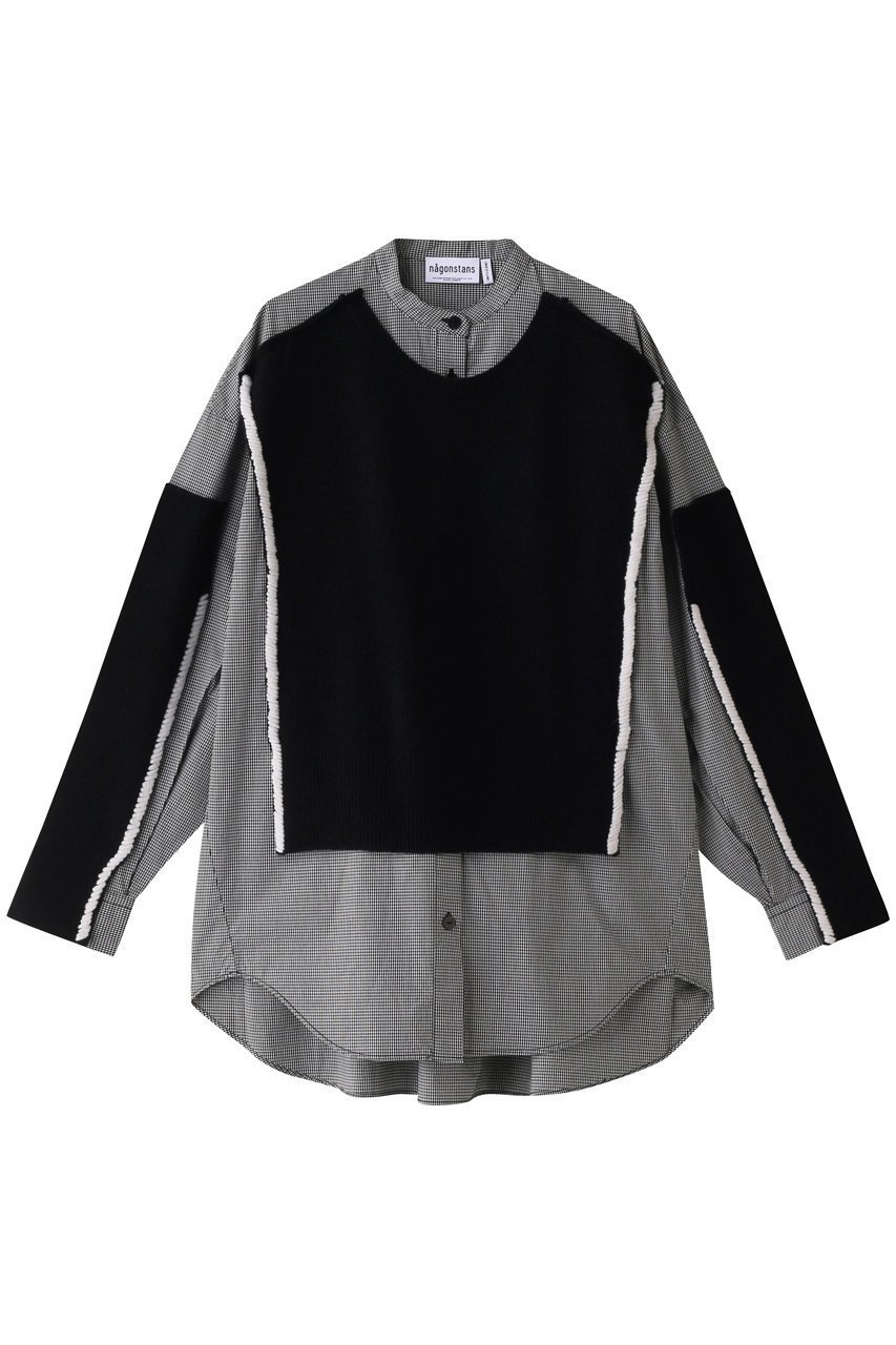 【ナゴンスタンス/nagonstans】のCombi SH/シャツ インテリア・キッズ・メンズ・レディースファッション・服の通販 founy(ファニー) 　ファッション　Fashion　レディースファッション　Fashion for Women　トップス・カットソー　Cut & Sew Tops　シャツ・ブラウス・オフィスカジュアル　Elegant Blouses & Button-Ups　オックス　Oxford Fabric　スリーブ　Sleeve, Long Sleeve / Short Sleeve　ロング　Long, Long-Length　Black|ID: prp329100003624203 ipo3291000000036878152