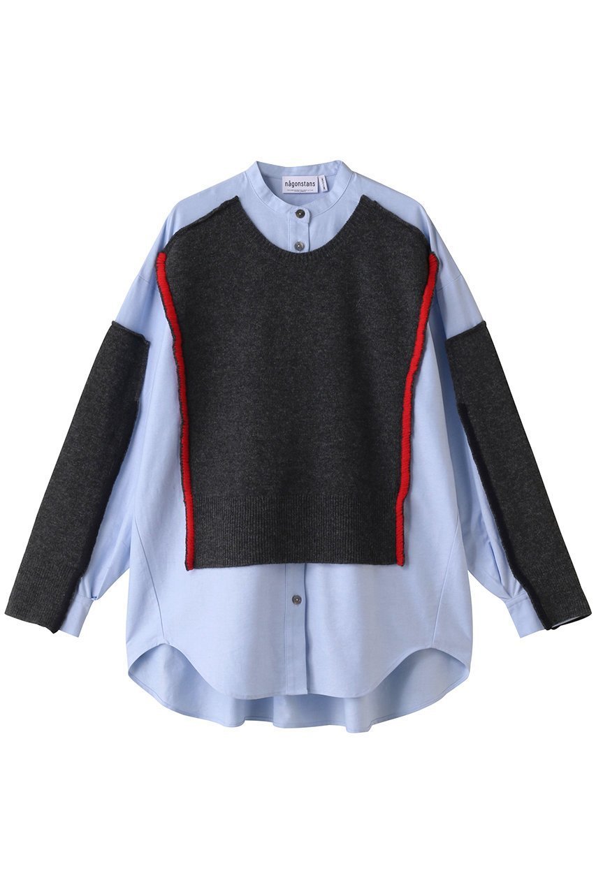 【ナゴンスタンス/nagonstans】のCombi SH/シャツ インテリア・キッズ・メンズ・レディースファッション・服の通販 founy(ファニー) 　ファッション　Fashion　レディースファッション　Fashion for Women　トップス・カットソー　Cut & Sew Tops　シャツ・ブラウス・オフィスカジュアル　Elegant Blouses & Button-Ups　オックス　Oxford Fabric　スリーブ　Sleeve, Long Sleeve / Short Sleeve　ロング　Long, Long-Length　Saba|ID: prp329100003624203 ipo3291000000036878153