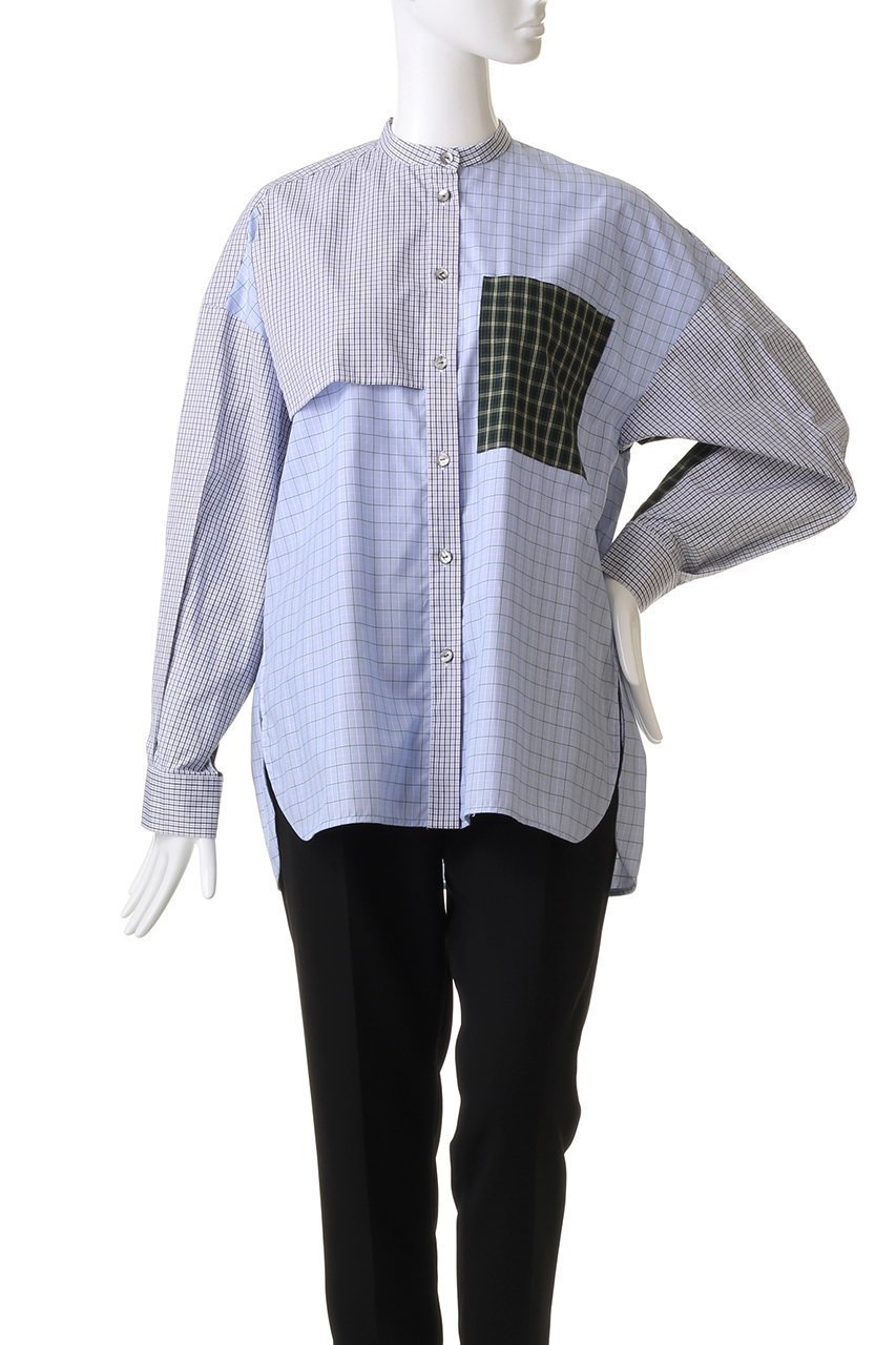 【ナゴンスタンス/nagonstans】のCHECK Mix Handy SH/シャツ 人気、トレンドファッション・服の通販 founy(ファニー) 　ファッション　Fashion　レディースファッション　WOMEN　トップス・カットソー　Tops/Tshirt　シャツ/ブラウス　Shirts/Blouses　アシンメトリー　Asymmetry　スリット　Slit　スリーブ　Sleeve　ベスト　Vest　ロング　Long　other-2|ID: prp329100003624210 ipo3291000000031395932