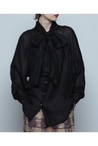 【ローズバッド/ROSE BUD】のシアーボウタイブラウス 人気、トレンドファッション・服の通販 founy(ファニー) ファッション Fashion レディースファッション WOMEN トップス・カットソー Tops/Tshirt シャツ/ブラウス Shirts/Blouses インナー Inner クラシカル Classical ジャケット Jacket スリーブ Sleeve チェック Check リボン Ribbon ロング Long 今季 This Season thumbnail ブラック|ID: prp329100003624239 ipo3291000000028259593