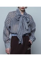 【ローズバッド/ROSE BUD】のシアーボウタイブラウス 人気、トレンドファッション・服の通販 founy(ファニー) ファッション Fashion レディースファッション WOMEN トップス・カットソー Tops/Tshirt シャツ/ブラウス Shirts/Blouses インナー Inner クラシカル Classical ジャケット Jacket スリーブ Sleeve チェック Check リボン Ribbon ロング Long 今季 This Season thumbnail ホワイト|ID: prp329100003624239 ipo3291000000028259595