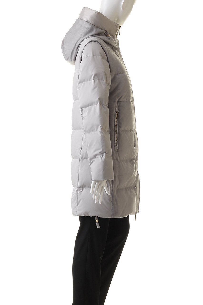 【デュノ/DUNO】のLALEH フーディー ミドルダウン 人気、トレンドファッション・服の通販 founy(ファニー) 　ファッション　Fashion　レディースファッション　Fashion for Women　アウター　Coat / Outerwear Collection　コート・ロングコート・ピーコート　Long Coats, Peacoats & More　サテン　Satin, Glossy Fabric　スタンド　Stand Collar, Upright Stand　ダウン　Down, Puffer　ベスト　Vest, Waistcoat　ミドル　Middle Length, Mid Height　other-3|ID: prp329100003624311 ipo3291000000032913264