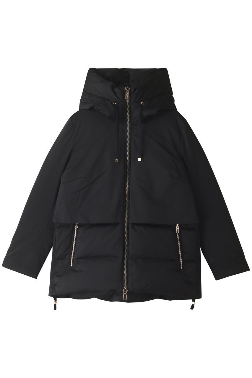 【デュノ/DUNO】のJULIA M フーディー ショートダウン インテリア・キッズ・メンズ・レディースファッション・服の通販 founy(ファニー) 　ファッション　Fashion　レディースファッション　Fashion for Women　アウター　Coat / Outerwear Collection　コート・ロングコート・ピーコート　Long Coats, Peacoats & More　コンパクト　Compact, Small Size　サテン　Satin, Glossy Fabric　ショート　Short, Short Length　ジャケット　Jacket, Outerwear　スタンド　Stand Collar, Upright Stand　ダウン　Down, Puffer　フラット　Flat, Flat Shoes　ブラック|ID: prp329100003624312 ipo3291000000032913332
