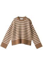 【ベイジ,/BEIGE,】のPONT NEUF(ポン ヌフ)/ボーダーニットトップス Camel×Ecru|ID:prp329100003624428