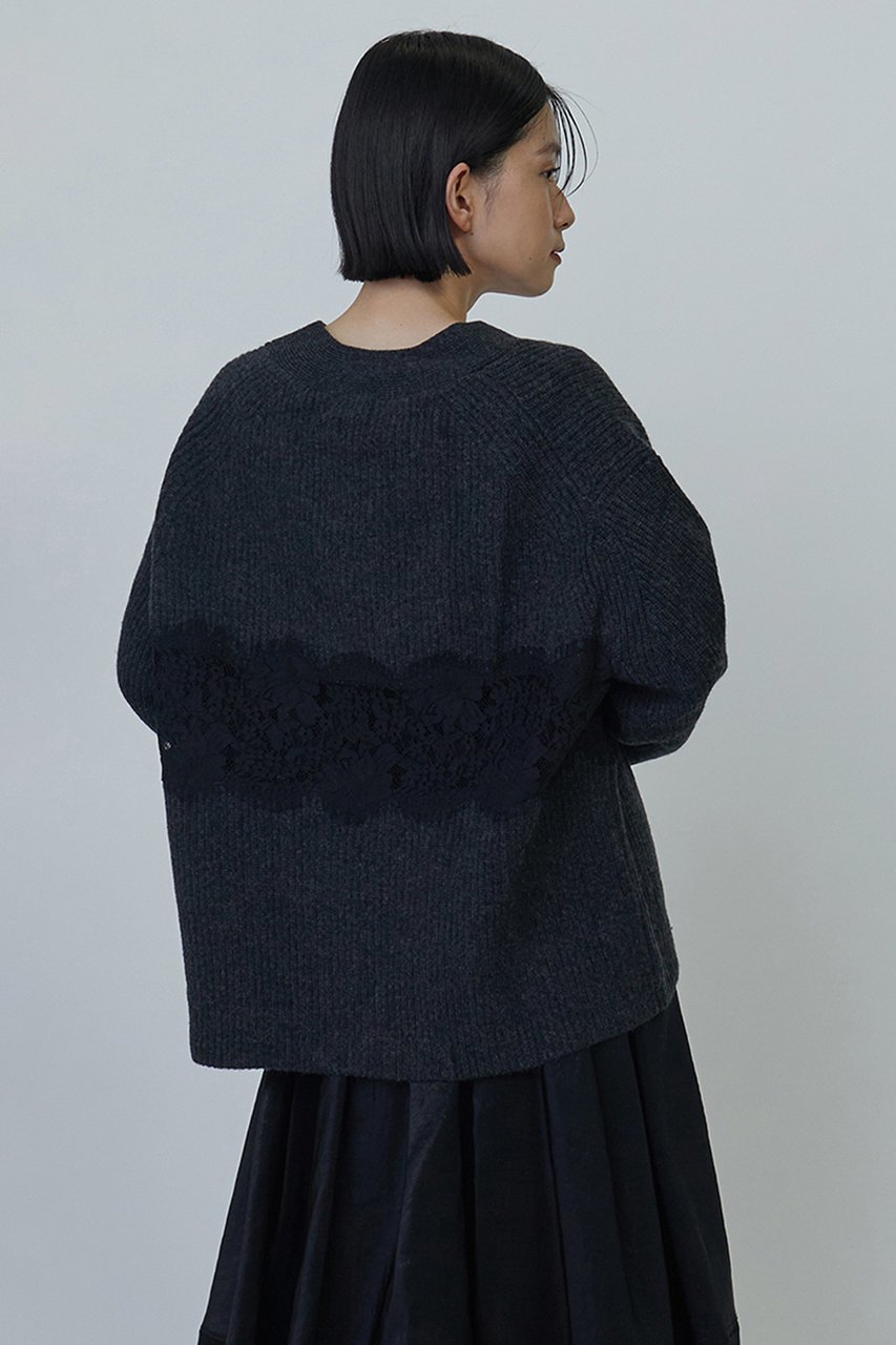 【プルミエ アロンディスモン/1er Arrondissement】のレース畦カーディガン 人気、トレンドファッション・服の通販 founy(ファニー) 　ファッション　Fashion　レディースファッション　Fashion for Women　トップス・カットソー　Cut & Sew Tops　ニット　Knit Tops & Sweaters　カーディガン・羽織り　Layered Style Cardigans　おすすめ　Recommended / Our Picks　エレガント 上品　Elegant　カーディガン　Cardigan, Knitwear　キャミソール　Camisole, Spaghetti Strap Top　ストレート　Straight, Straight Cut　タンク　Tank Top, Sleeveless Top　レース　Lace, Lace Fabric　畦　Ribbed Knit　秋　Autumn　other-2|ID: prp329100003624628 ipo3291000000032956016