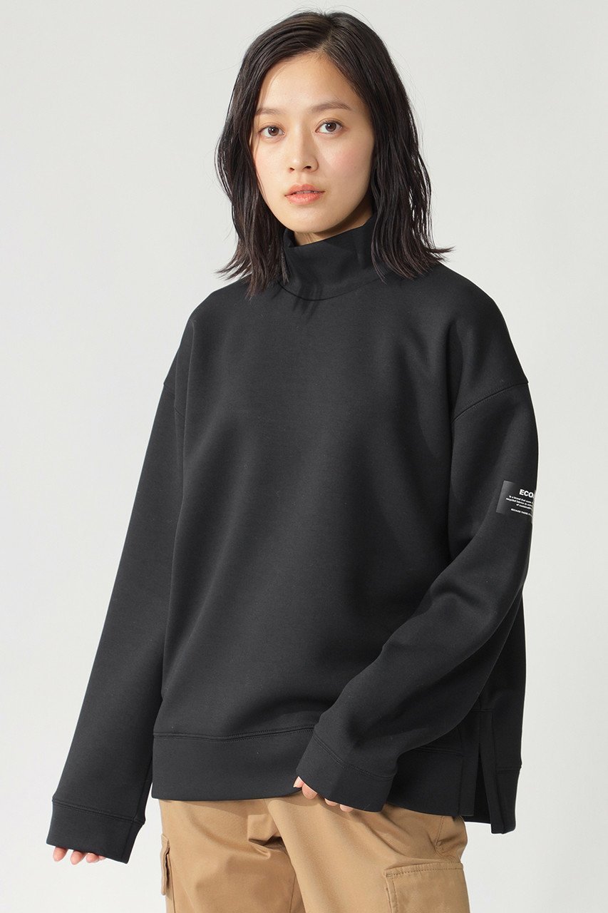 【エコアルフ/ECOALF】のATENAS ハイネック スウェット / ATENAS SWEATSHIRT WOMAN インテリア・キッズ・メンズ・レディースファッション・服の通販 founy(ファニー) 　ファッション　Fashion　レディースファッション　WOMEN　トップス・カットソー　Tops/Tshirt　シャツ/ブラウス　Shirts/Blouses　パーカ　Sweats　ロング / Tシャツ　T-Shirts　スウェット　Sweat　カットソー　Cut and Sewn　なめらか　Smooth　ショルダー　Shoulder　スウェット　Sweat　ドロップ　Drop　ハイネック　High Neck　ブラック|ID: prp329100003624744 ipo3291000000023823738