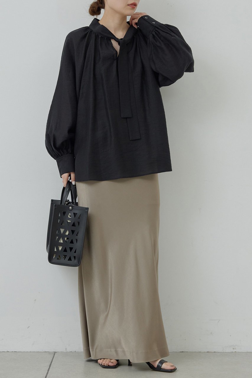 【ガリャルダガランテ/GALLARDAGALANTE】のシアーボウタイブラウス 人気、トレンドファッション・服の通販 founy(ファニー) 　ファッション　Fashion　レディースファッション　WOMEN　トップス・カットソー　Tops/Tshirt　シャツ/ブラウス　Shirts/Blouses　エレガント 上品　Elegant　シアー　Sheer　スリット　Slit　スリーブ　Sleeve　バランス　Balance　ロング　Long　other-3|ID: prp329100003624845 ipo3291000000031257238