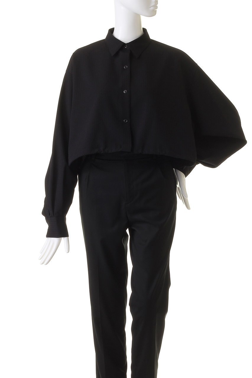 【リムアーク/RIM.ARK】のDrawstring short SH/シャツ 人気、トレンドファッション・服の通販 founy(ファニー) 　ファッション　Fashion　レディースファッション　Fashion for Women　トップス・カットソー　Cut & Sew Tops　シャツ・ブラウス・オフィスカジュアル　Elegant Blouses & Button-Ups　クロップド　Cropped, Short Length　ストライプ　Stripe, Striped Pattern　スリーブ　Sleeve, Long Sleeve / Short Sleeve　スーツ　Suit, Formalwear　バランス　Balance, Style Balance　バルーン　Balloon, Balloon Silhouette　メンズ　Men's, Menswear　ロング　Long, Long-Length　エレガント 上品　Elegant　other-2|ID: prp329100003624895 ipo3291000000035823132