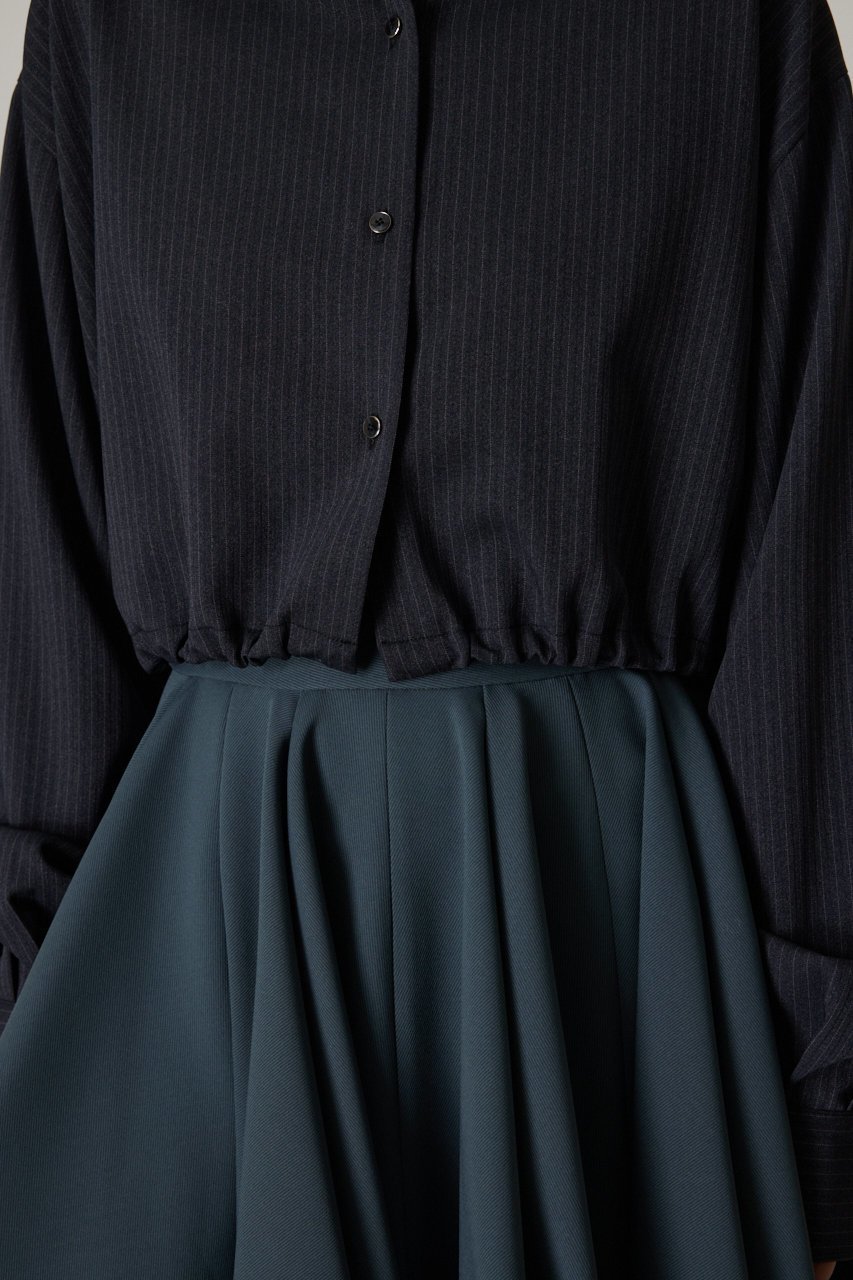 【リムアーク/RIM.ARK】のDrawstring short SH/シャツ 人気、トレンドファッション・服の通販 founy(ファニー) 　ファッション　Fashion　レディースファッション　Fashion for Women　トップス・カットソー　Cut & Sew Tops　シャツ・ブラウス・オフィスカジュアル　Elegant Blouses & Button-Ups　クロップド　Cropped, Short Length　ストライプ　Stripe, Striped Pattern　スリーブ　Sleeve, Long Sleeve / Short Sleeve　スーツ　Suit, Formalwear　バランス　Balance, Style Balance　バルーン　Balloon, Balloon Silhouette　メンズ　Men's, Menswear　ロング　Long, Long-Length　エレガント 上品　Elegant　other-7|ID: prp329100003624895 ipo3291000000035823137