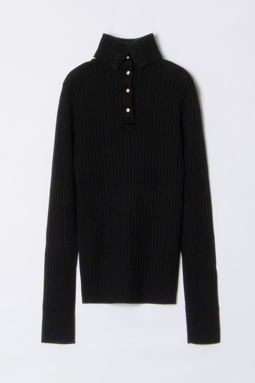 【アルアバイル/allureville】の釦ディティール2WAYネックリブプルオーバー 人気、トレンドファッション・服の通販 founy(ファニー) 　ファッション　Fashion　レディースファッション　Fashion for Women　トップス・カットソー　Cut & Sew Tops　ニット　Knit Tops & Sweaters　カジュアルプルオーバー・ニットトップス　Pullovers & Knit Tops / Casual Pullovers　おすすめ　Recommended / Our Picks　ハイネック　High Neck, Mock Neck　定番　Standard, Basic Item　other-2|ID: prp329100003625023 ipo3291000000033705756