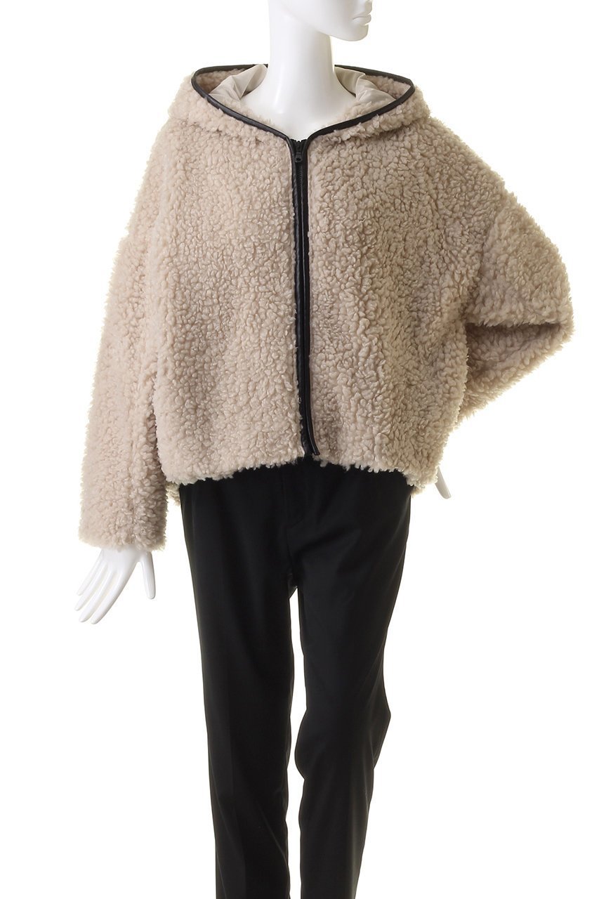 【スリー ドッツ/three dots】のエアリープードル ブルゾン 人気、トレンドファッション・服の通販 founy(ファニー) 　ファッション　Fashion　レディースファッション　Fashion for Women　アウター　Coat / Outerwear Collection　レディースジャケット・軽アウター　Jackets　ブルゾンジャケット・スポーティアウター　Blouson Jackets　シンプル　Simple, Minimal　ジャケット　Jacket, Outerwear　パイピング　Piping, Trim Design　フェイクファー　Faux Fur, Imitation Fur　フェイクレザー　Faux Leather, PU Leather　ブルゾン　Blouson, Bomber Jacket　モコモコ　Fuzzy, Fluffy　other-2|ID: prp329100003625149 ipo3291000000032963295
