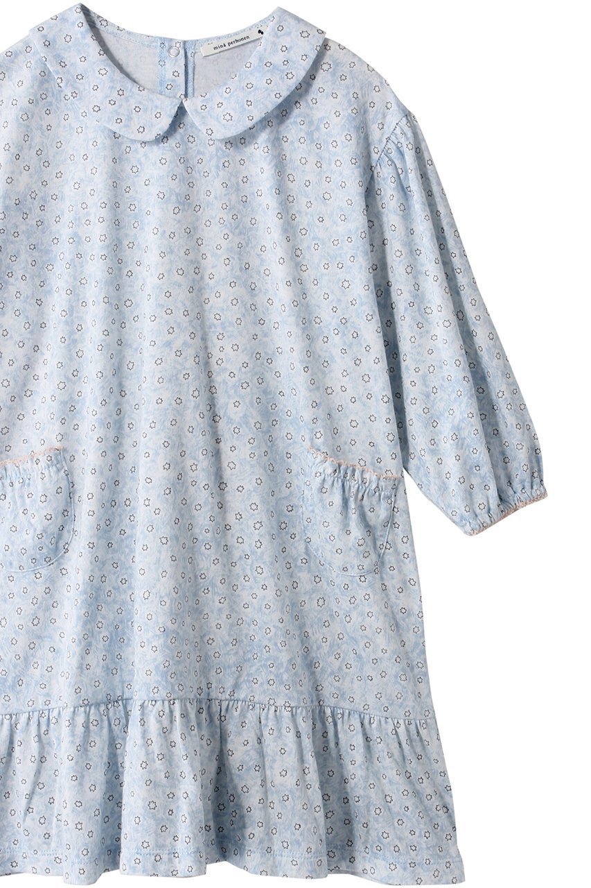 【ミナ ペルホネン/mina perhonen / KIDS】の【KIDS】yume-hoshi ワンピース ライトブルー 100 人気、トレンドファッション・服の通販 founy(ファニー) 　ファッション　Fashion　キッズファッション　Fashion for Kids　ワンピース　Dresses　フェミニン　Feminine, Girly　フリル　Frill, Ruffle　プリント　Print, Printed Pattern　ポケット　Pocket, Pocket Detail　モチーフ　Motif, Design Theme　旅行　Travel　other-3|ID: prp329100003625199 ipo3291000000036236000